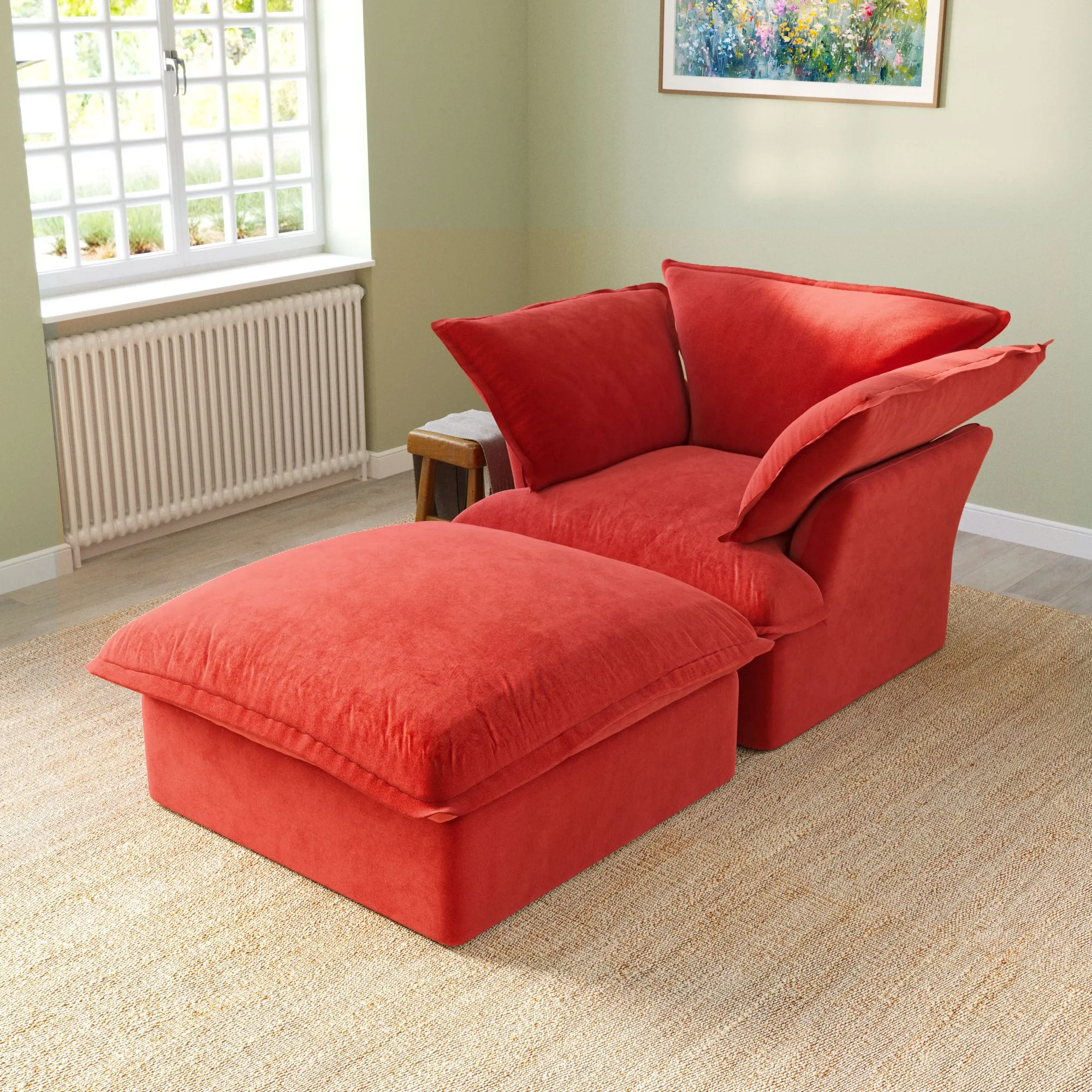 Sky Classic Velvet Cloud Sofa Washable Cover 43 Inch Velvet Chaise Sectionals 2 Seaters Atunus 4