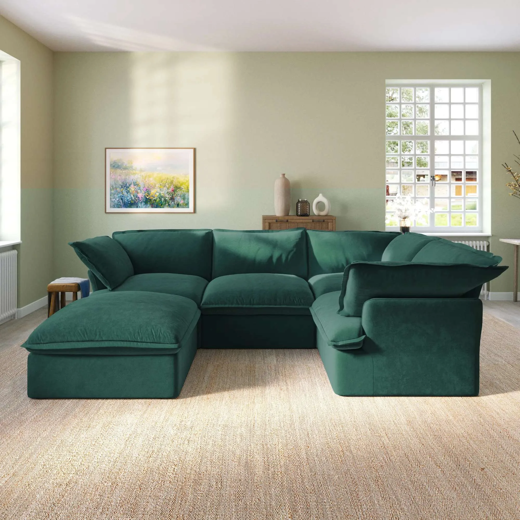 Sky Classic Velvet Cloud Sofa Washable Cover Velvet Corner Sectionals 5 Seaters Atunus 7