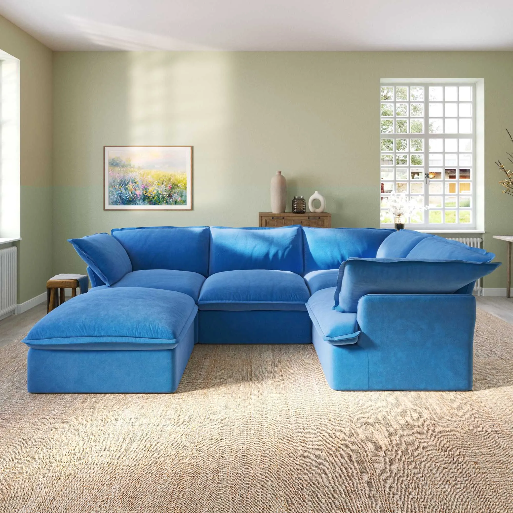 Sky Classic Velvet Cloud Sofa Washable Cover Velvet Corner Sectionals 5 Seaters Atunus 8