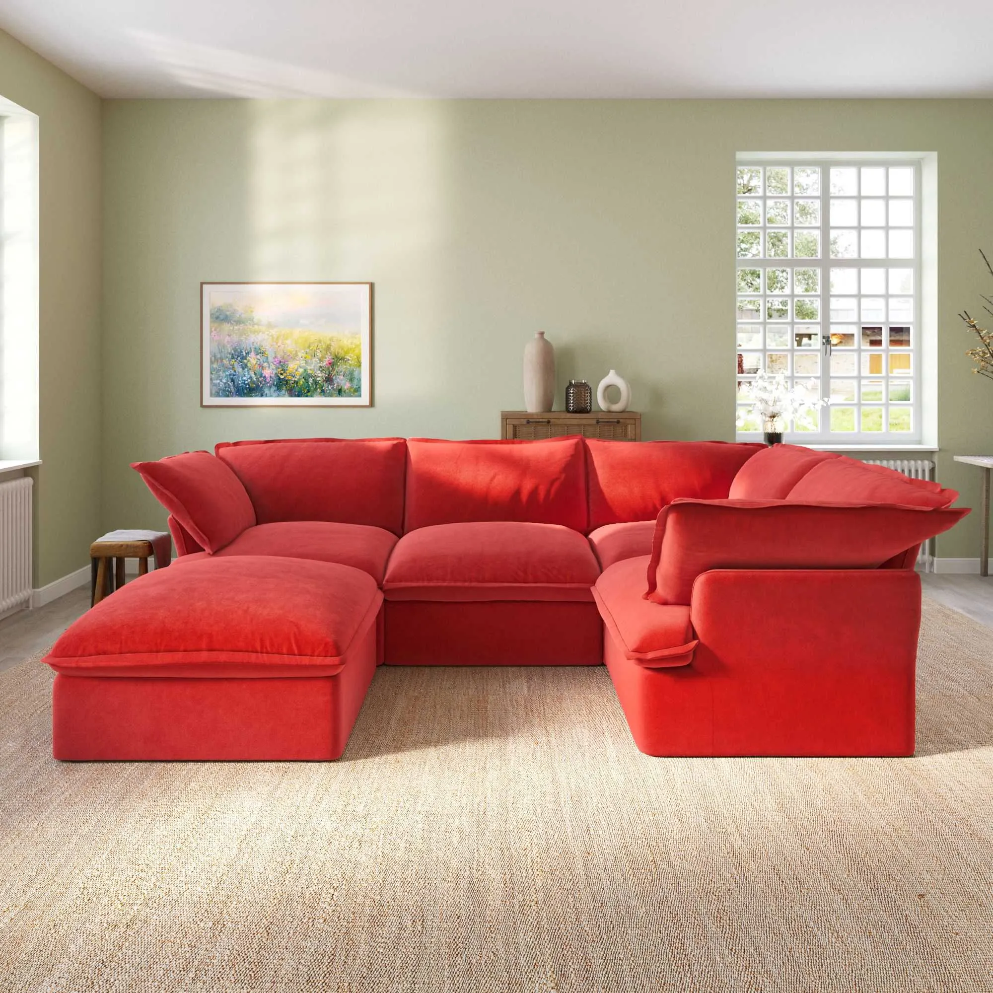 Sky Classic Velvet Cloud Sofa Washable Cover Velvet Corner Sectionals 5 Seaters Atunus 9