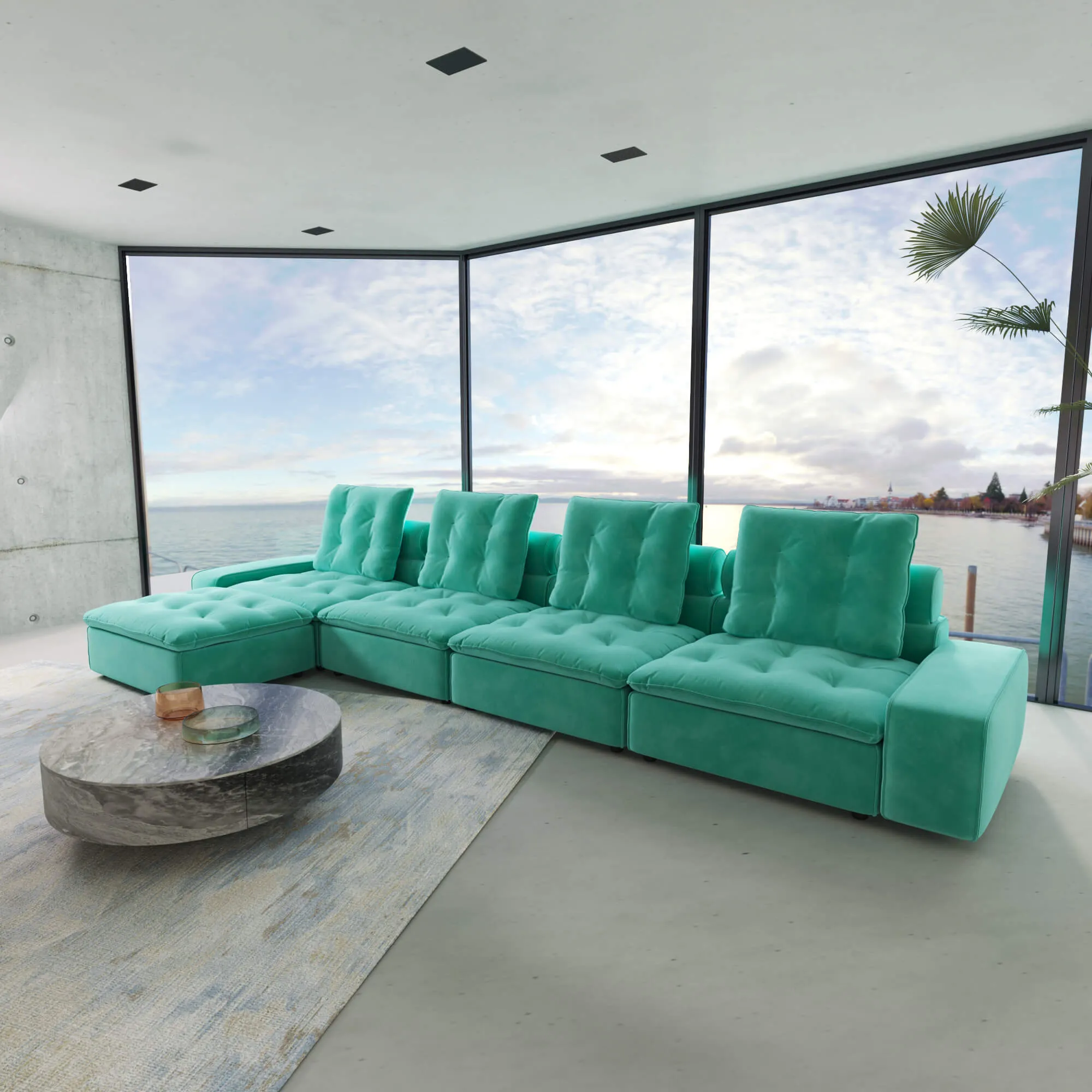 Sky Cloud Deluxe Adjustable Sectional Sofa Adjustable Comfort Velvet L Shaped Sectionals 5 Seaters Atunus 8