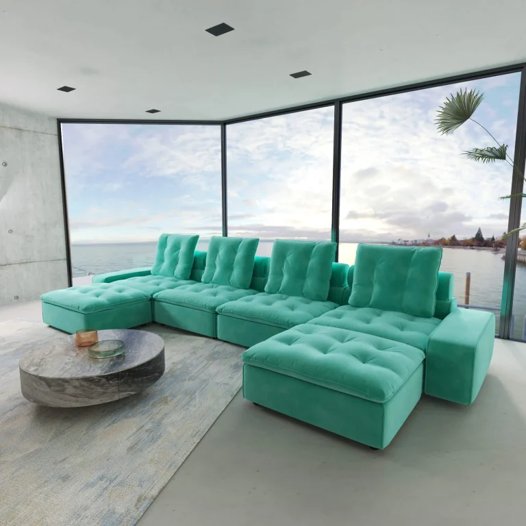 Sky Cloud Deluxe Adjustable Sectional Sofa Adjustable Comfort Velvet U Shaped Sectionals 6 Seaters Atunus 9