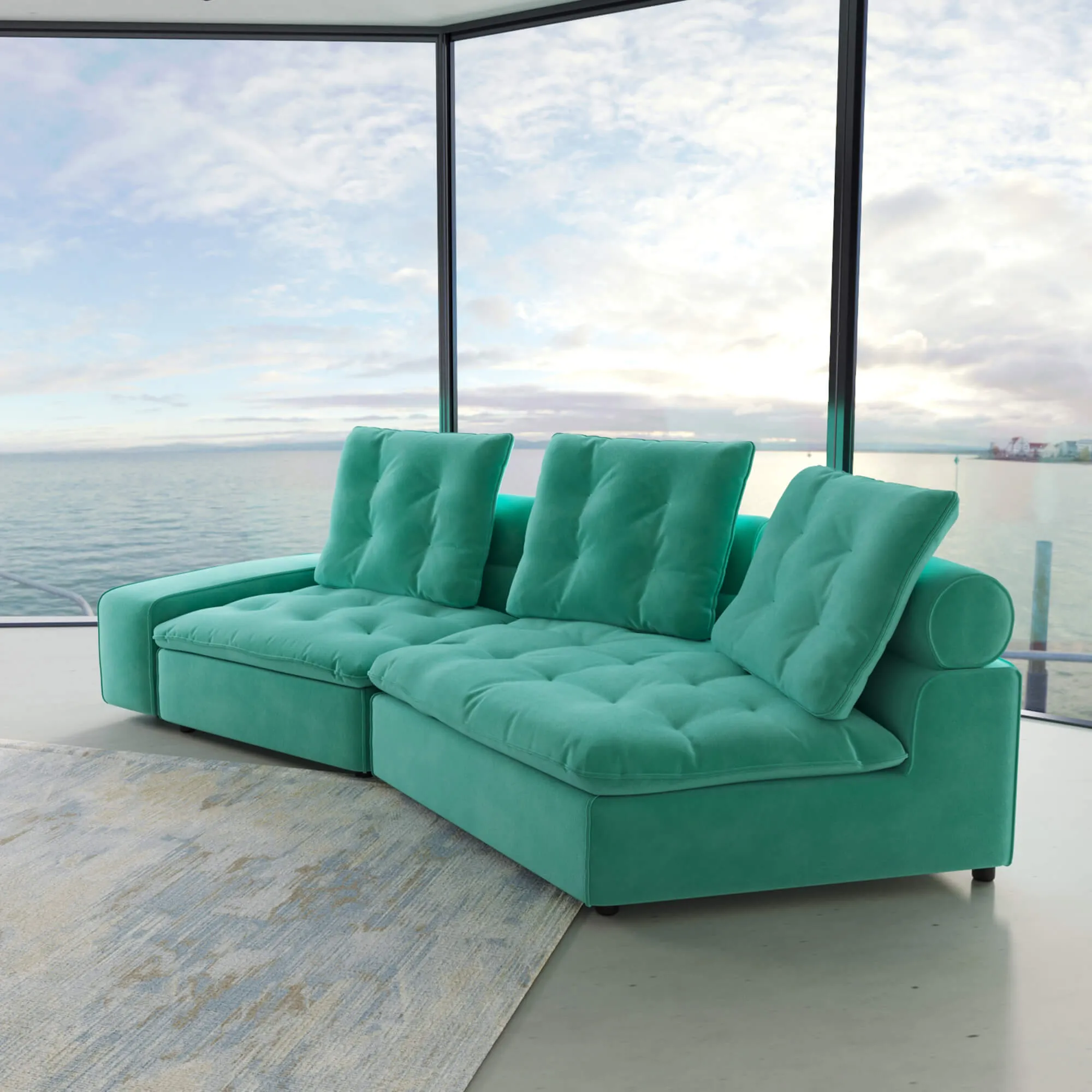 Sky Cloud Deluxe Adjustable Sectional Sofa Comfort Relaxation 125 Inch Velvet Corner Sectionals 2 Seaters Atunus 8