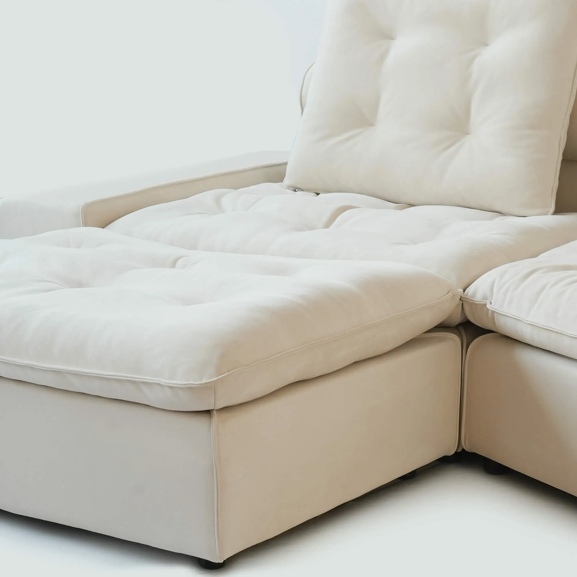 Sky Cloud Deluxe Adjustable Sectional Sofa Comfort Versatility 102 Inch Velvet Chaise Sectionals 3 Seaters Atunus 24