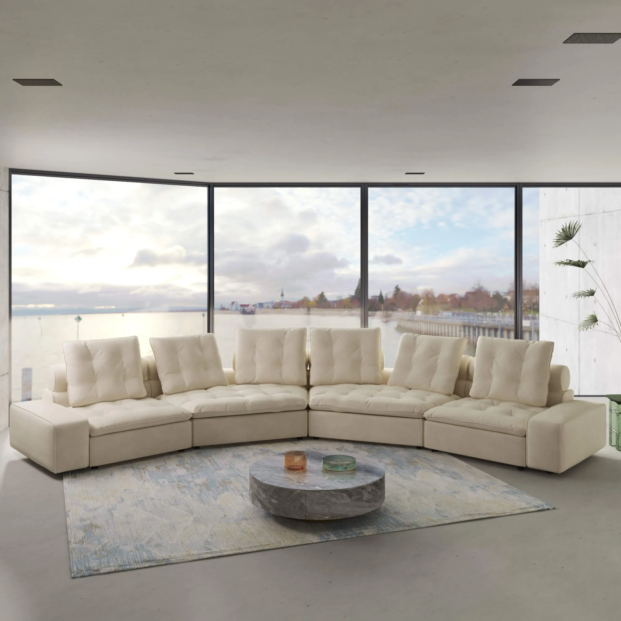 Sky Cloud Deluxe Adjustable Sectional Sofa Pet Friendly Adjustable Velvet Corner Sectionals 4 Seaters Atunus 1