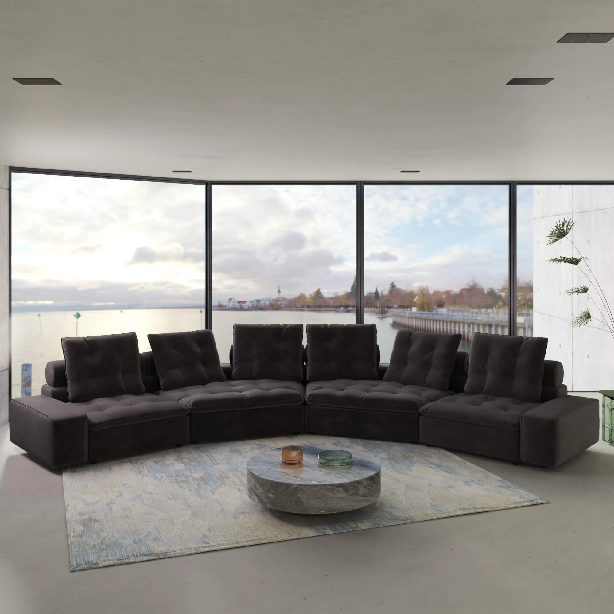 Sky Cloud Deluxe Adjustable Sectional Sofa Pet Friendly Adjustable Velvet Corner Sectionals 4 Seaters Atunus 2