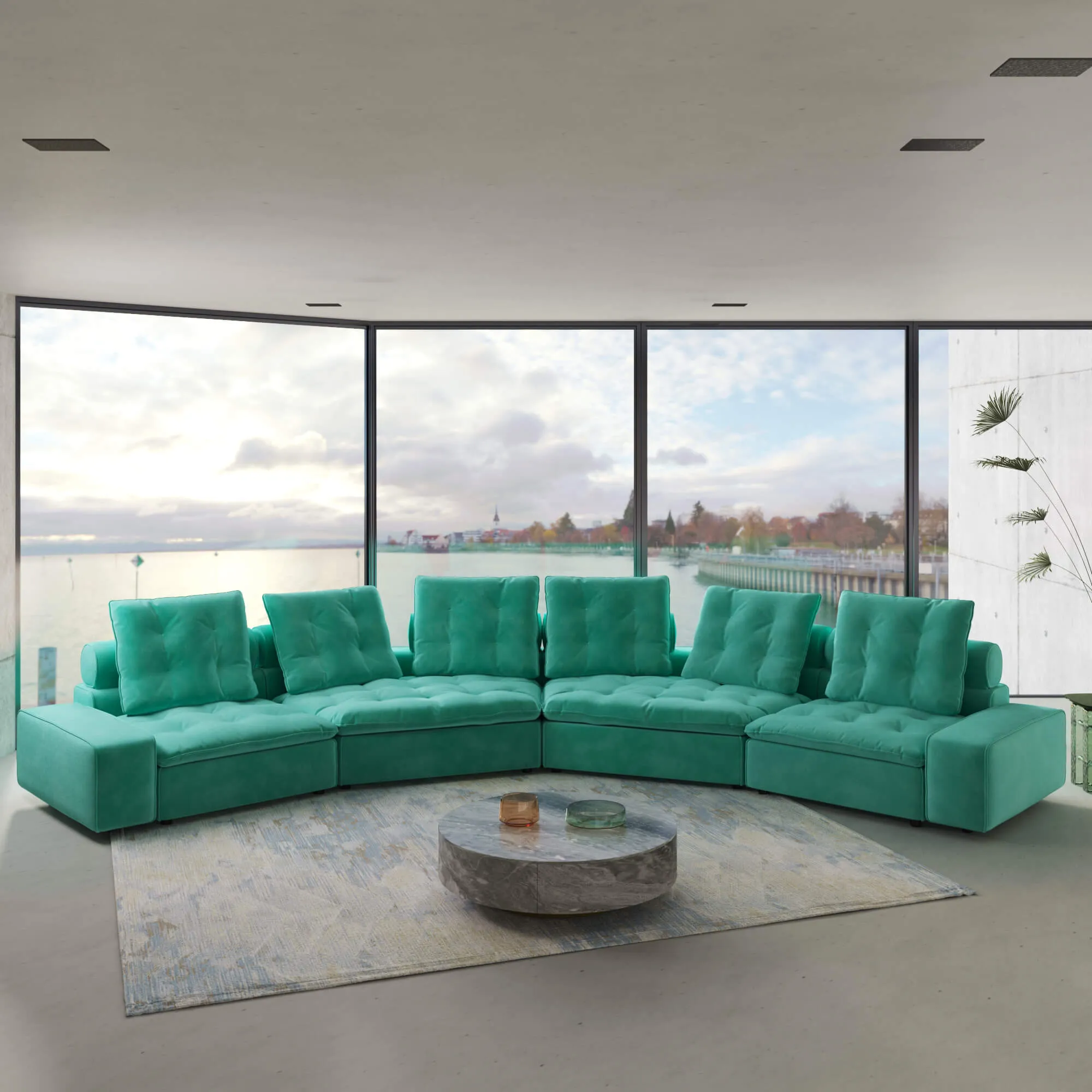 Sky Cloud Deluxe Adjustable Sectional Sofa Pet Friendly Adjustable Velvet Corner Sectionals 4 Seaters Atunus 3