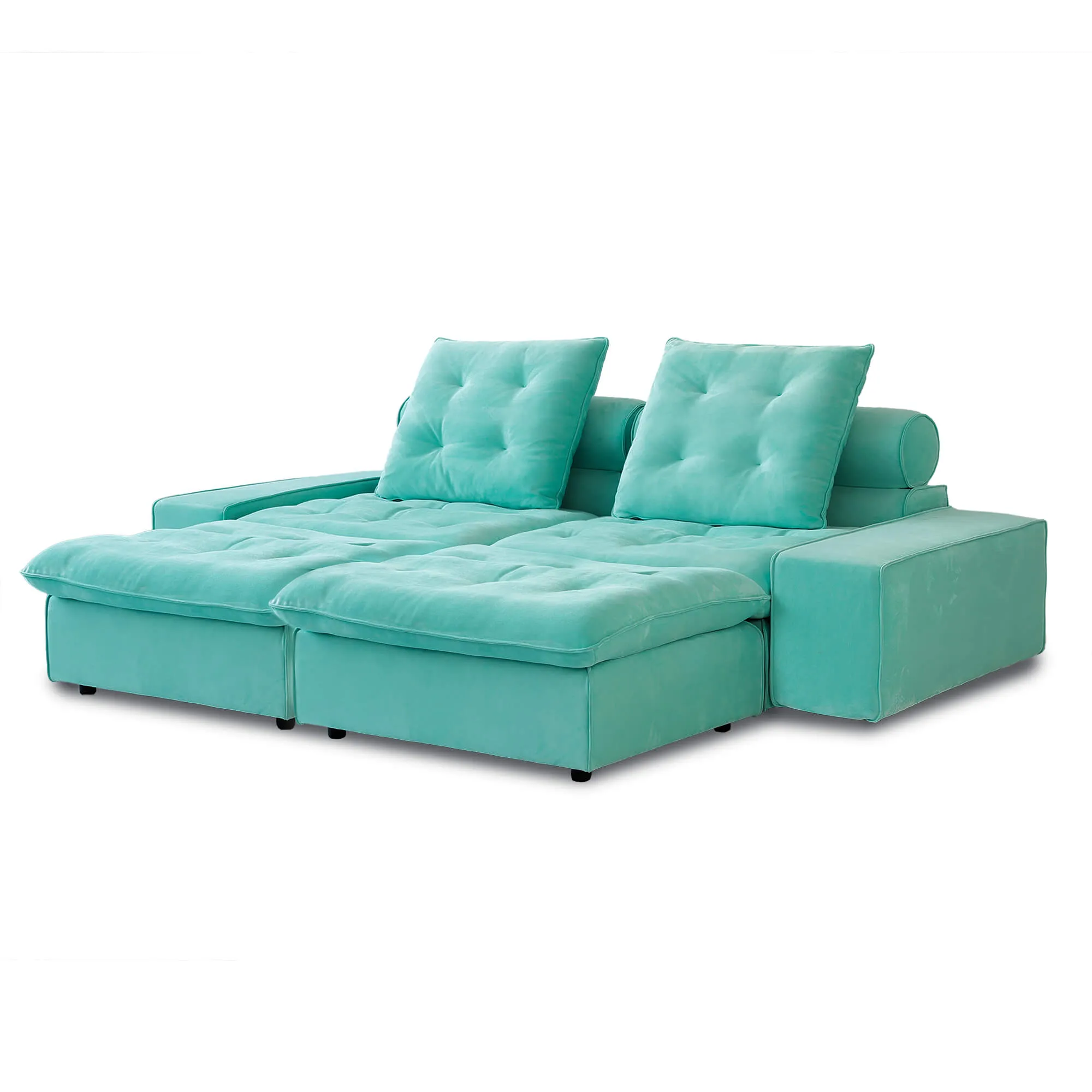 Sky Cloud Deluxe Adjustable Sectional Sofa Pet Friendly Family Lounging Velvet Chaise Sectionals 2 Seaters Atunus 11