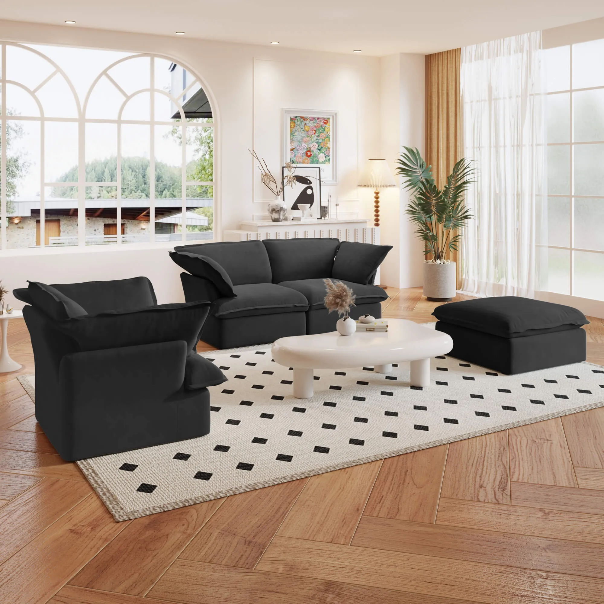 Sky Cloud Plus Cloud Sofa Modular Washable Linen L Shaped Sectionals 4 Seaters Atunus 9