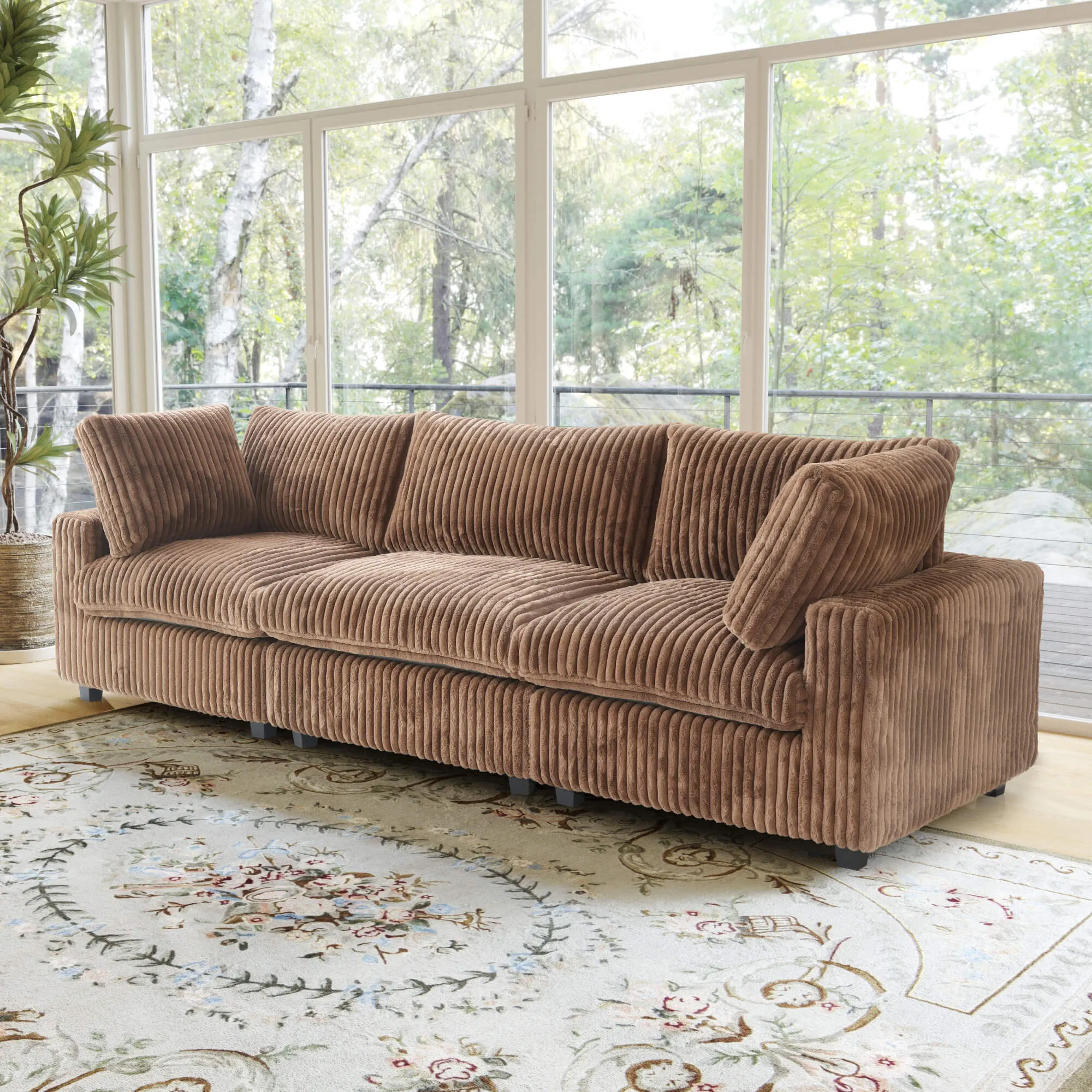 Sky Cloud Pro Sectional Sofa Cozy Cleanability Plush Fabric Sleepers 3 Seaters Atunus 11