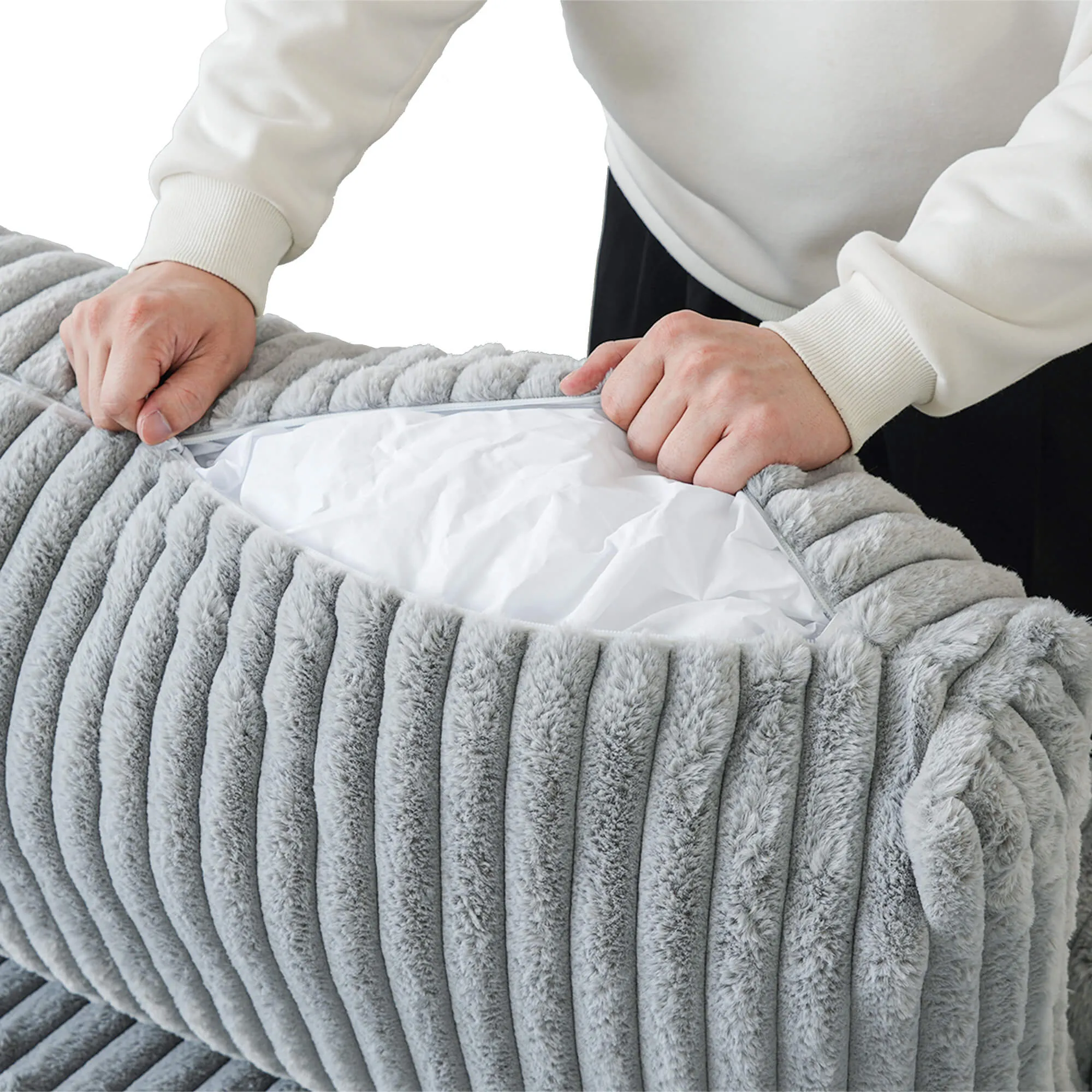 Sky Cloud Pro Sectional Sofa Cozy Cleanability Plush Fabric Sleepers 3 Seaters Atunus 26