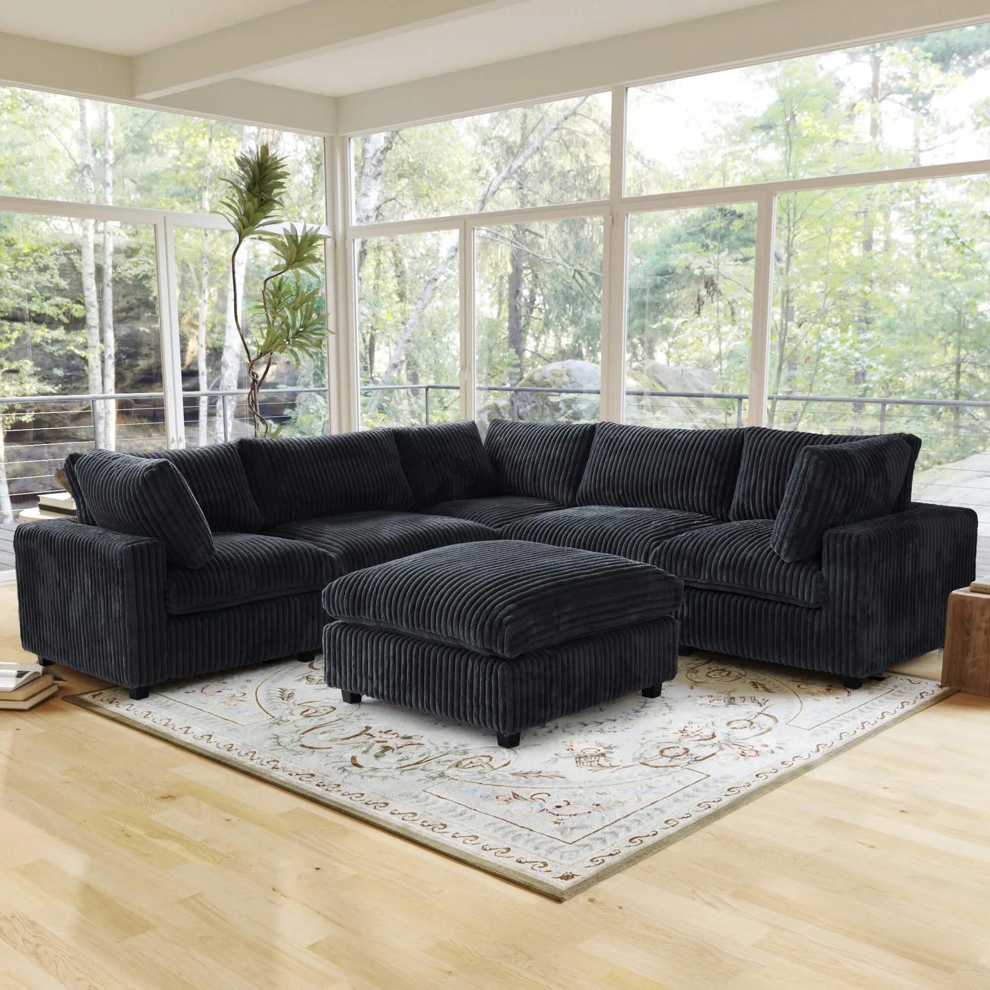 Sky Cloud Pro Sectional Sofa Modular Comfort Plush Fabric Corner Sectionals 6 Seaters Atunus 10