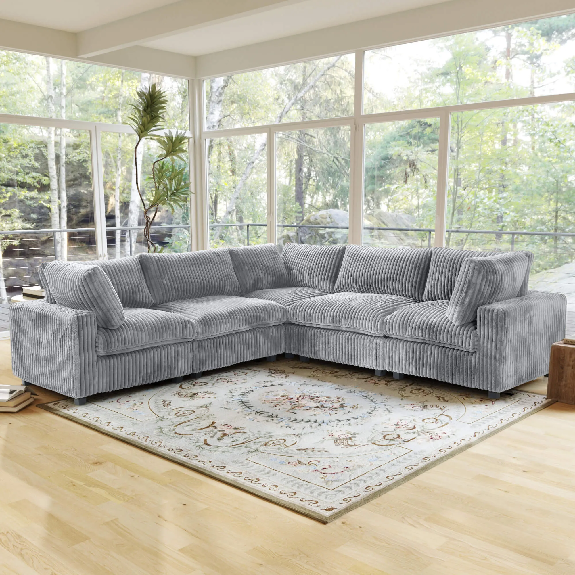 Sky Cloud Pro Sectional Sofa Modular Comfort Plush Fabric Corner Sectionals 6 Seaters Atunus 12