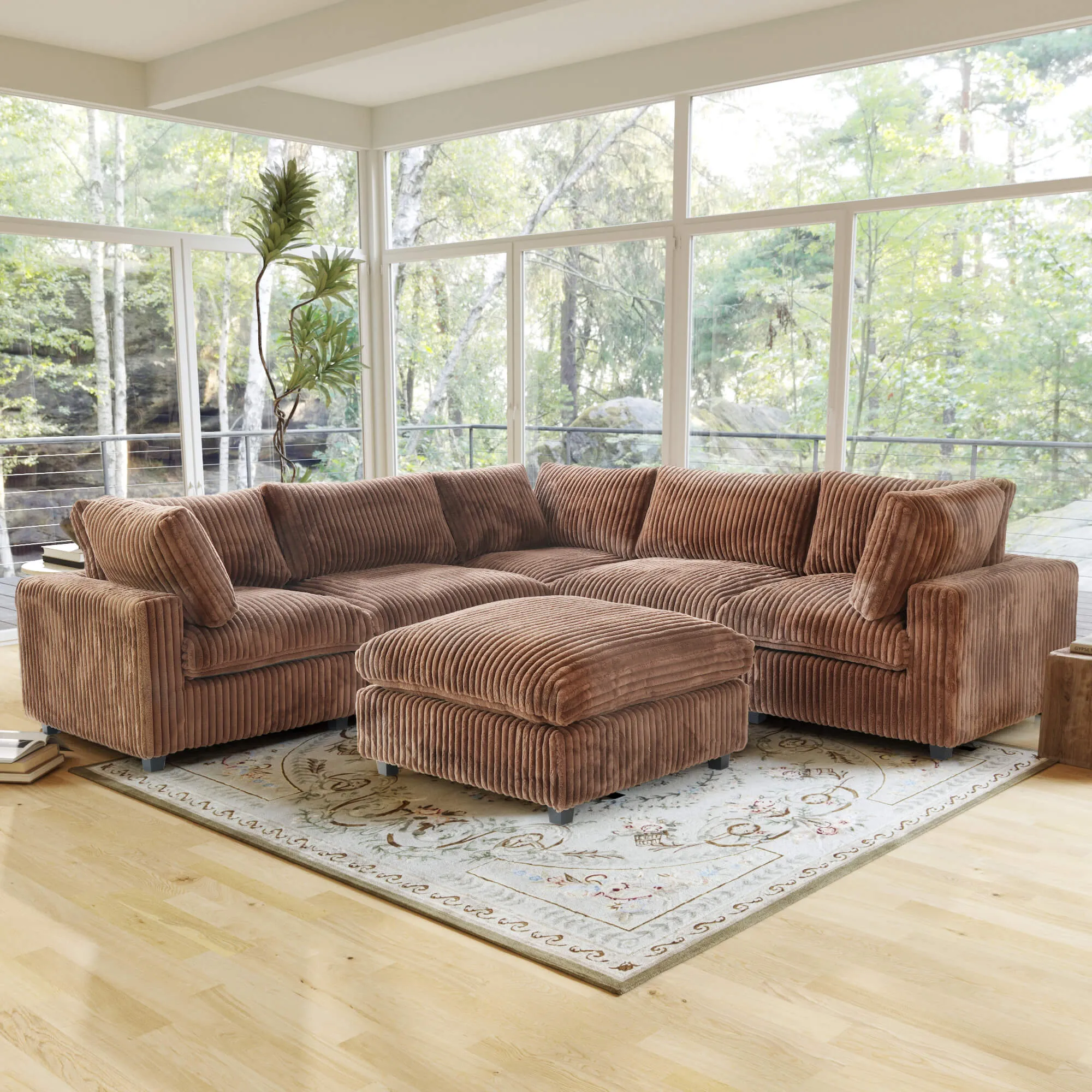 Sky Cloud Pro Sectional Sofa Modular Comfort Plush Fabric Corner Sectionals 6 Seaters Atunus 9