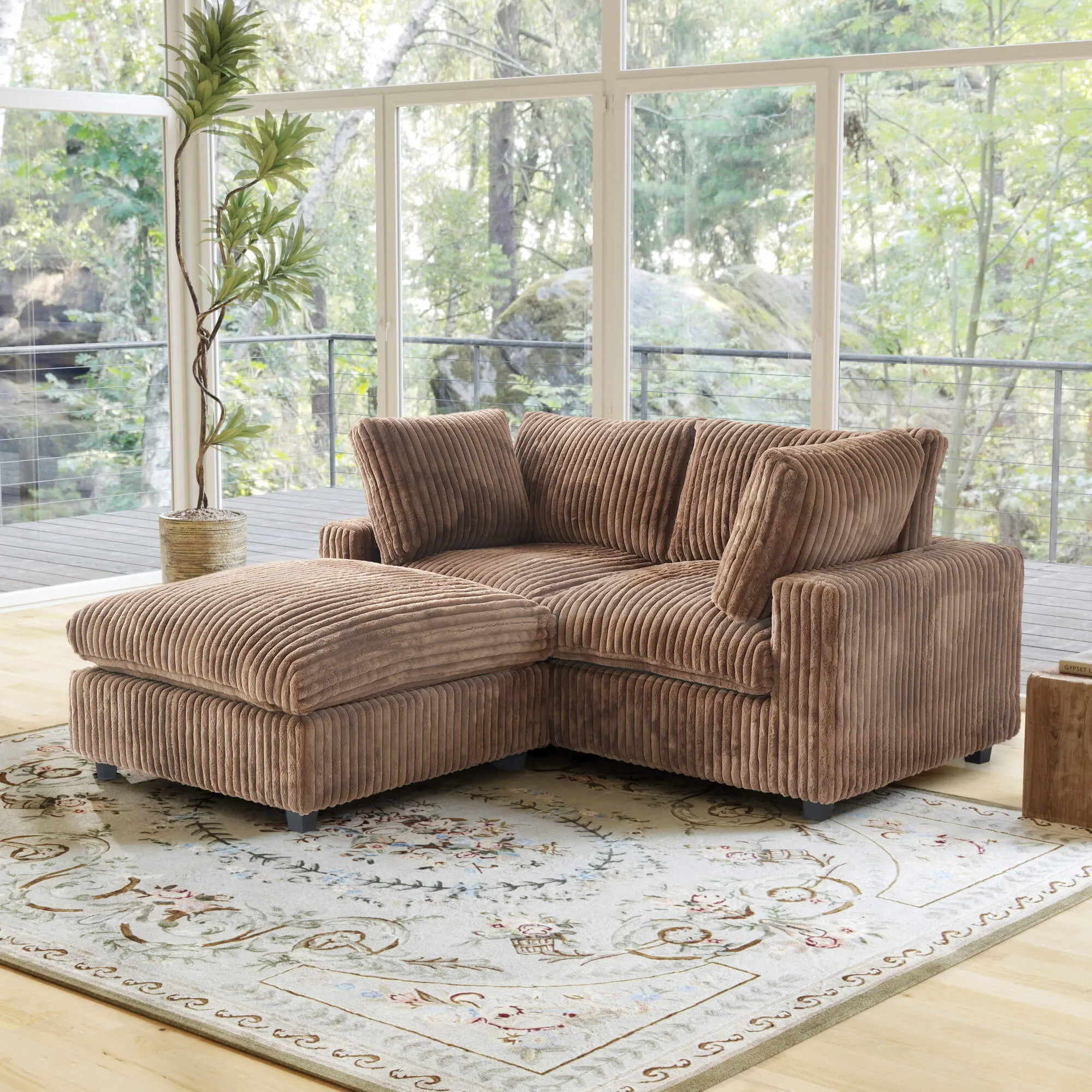 Sky Cloud Pro Sectional Sofa Plush Comfort Plush Fabric Chaise Sectionals 3 Seaters Atunus 11