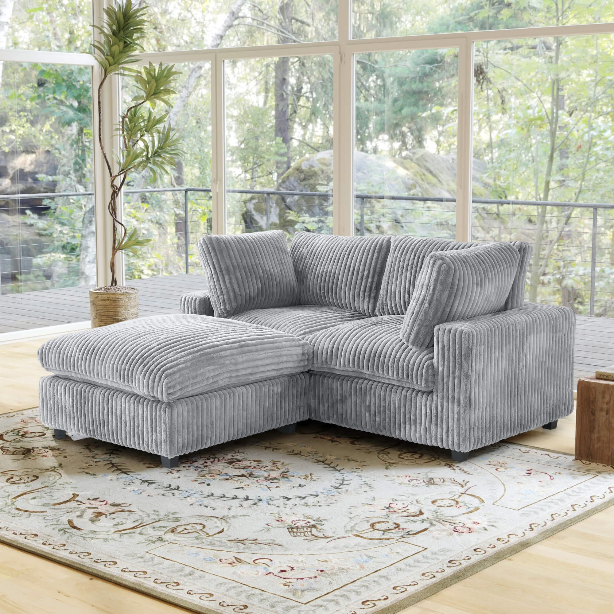 Sky Cloud Pro Sectional Sofa Plush Comfort Plush Fabric Chaise Sectionals 3 Seaters Atunus 13