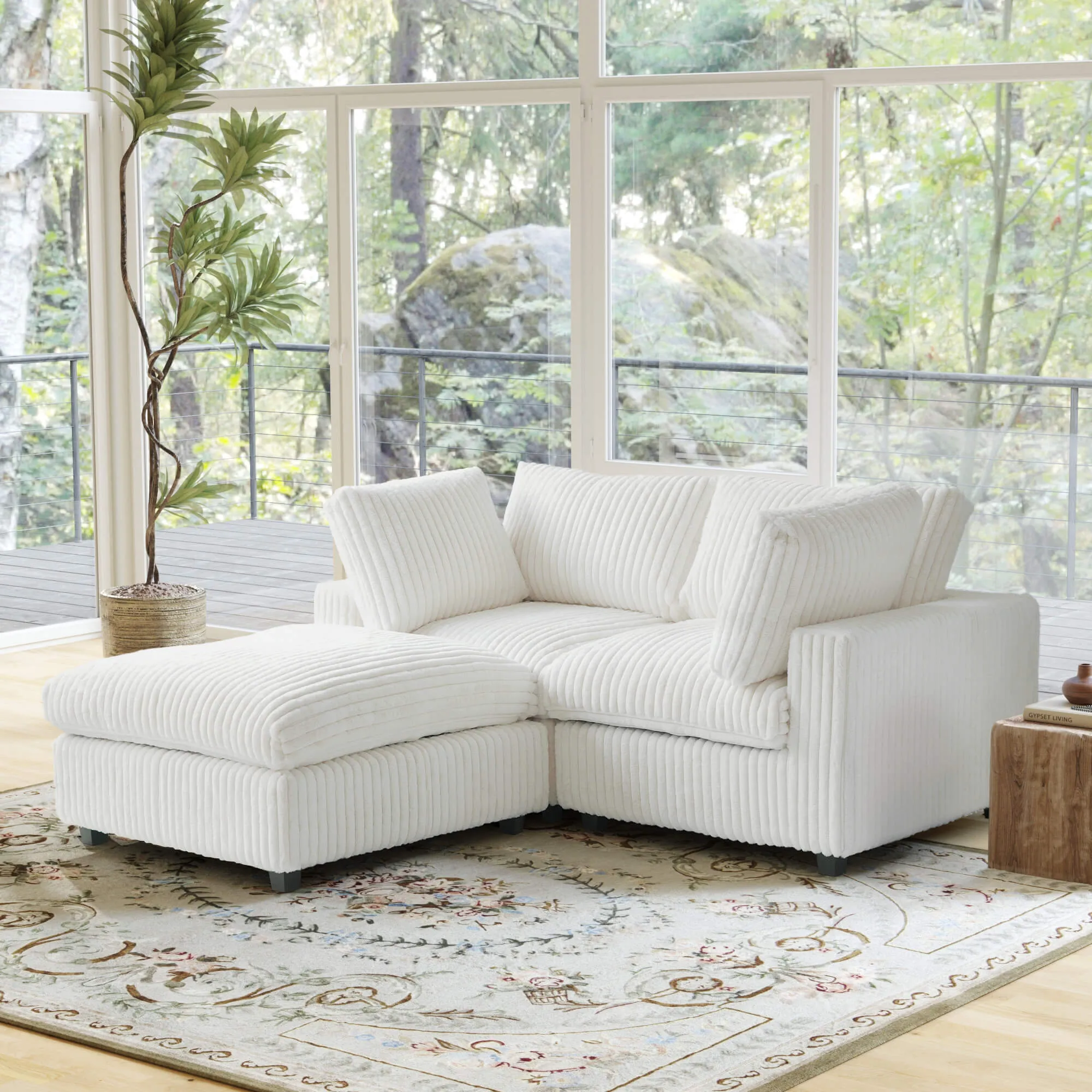 Sky Cloud Pro Sectional Sofa Plush Comfort Plush Fabric Chaise Sectionals 3 Seaters Atunus 7