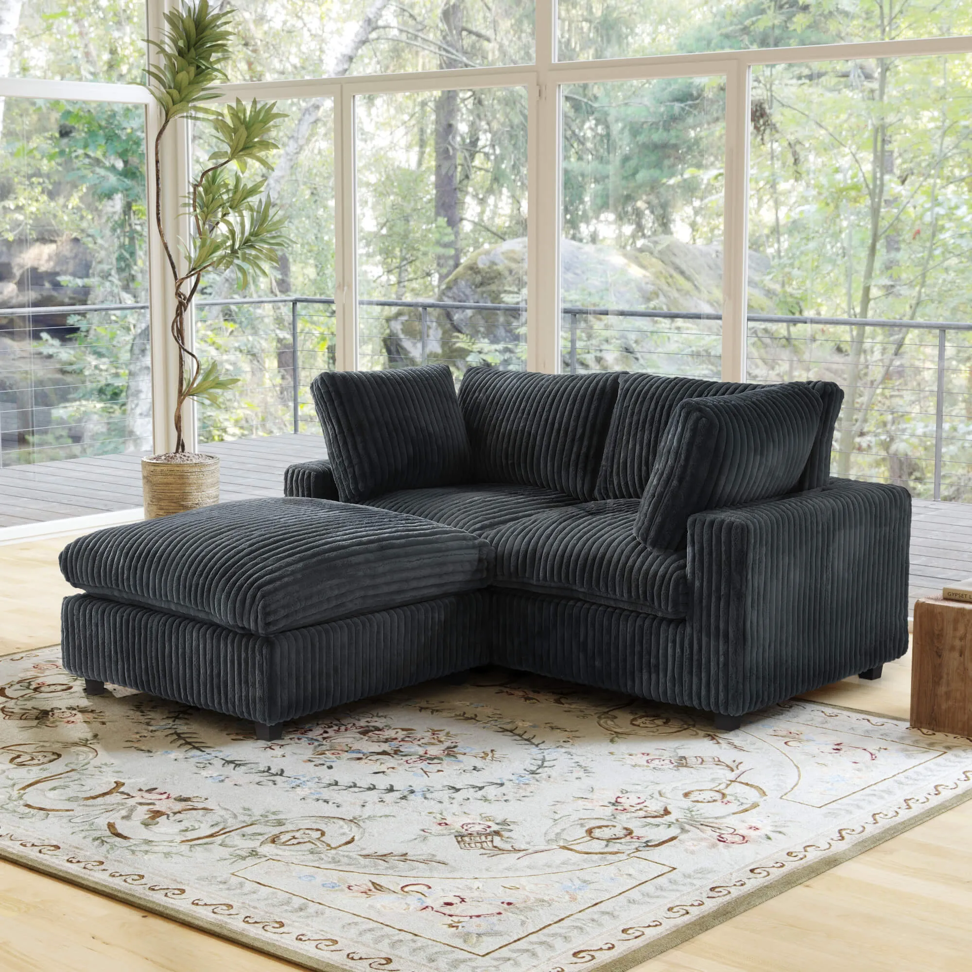 Sky Cloud Pro Sectional Sofa Plush Comfort Plush Fabric Chaise Sectionals 3 Seaters Atunus 9