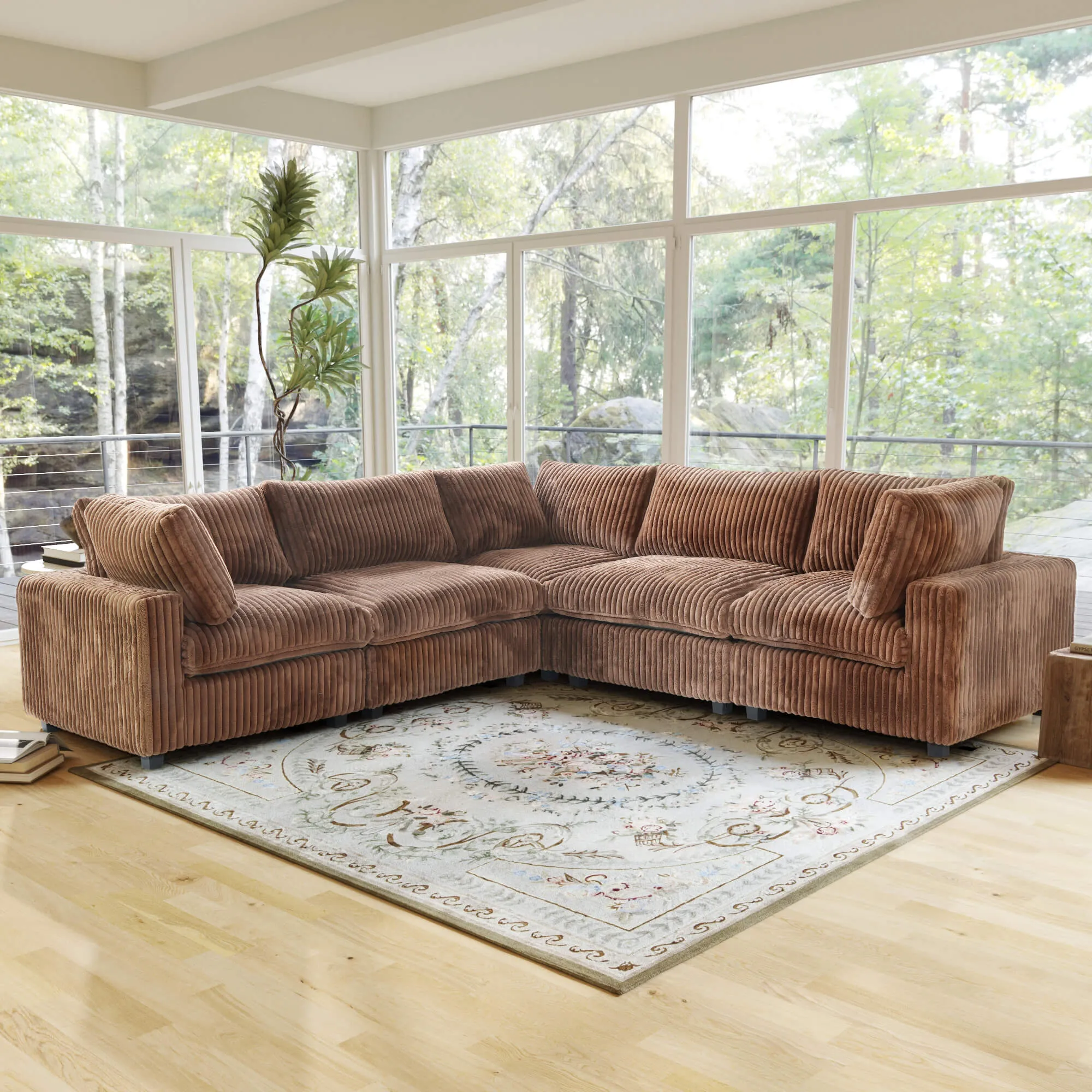 Sky Cloud Pro Sectional Sofa Plush Comfort Plush Fabric Corner Sectionals 5 Seaters Atunus 1