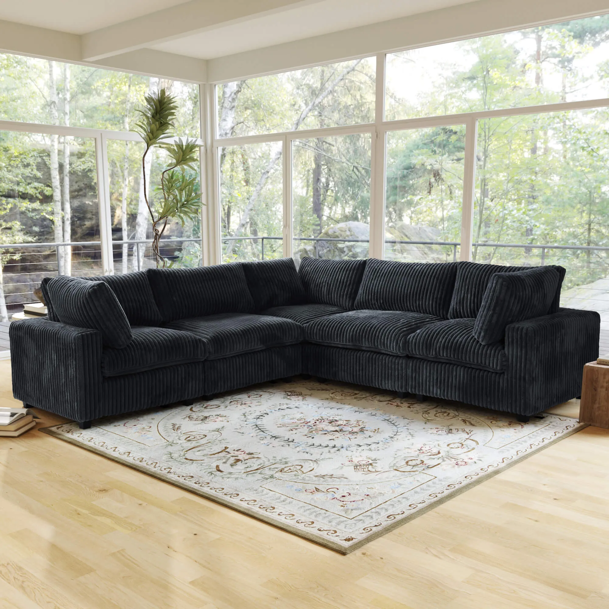 Sky Cloud Pro Sectional Sofa Plush Comfort Plush Fabric Corner Sectionals 5 Seaters Atunus 4