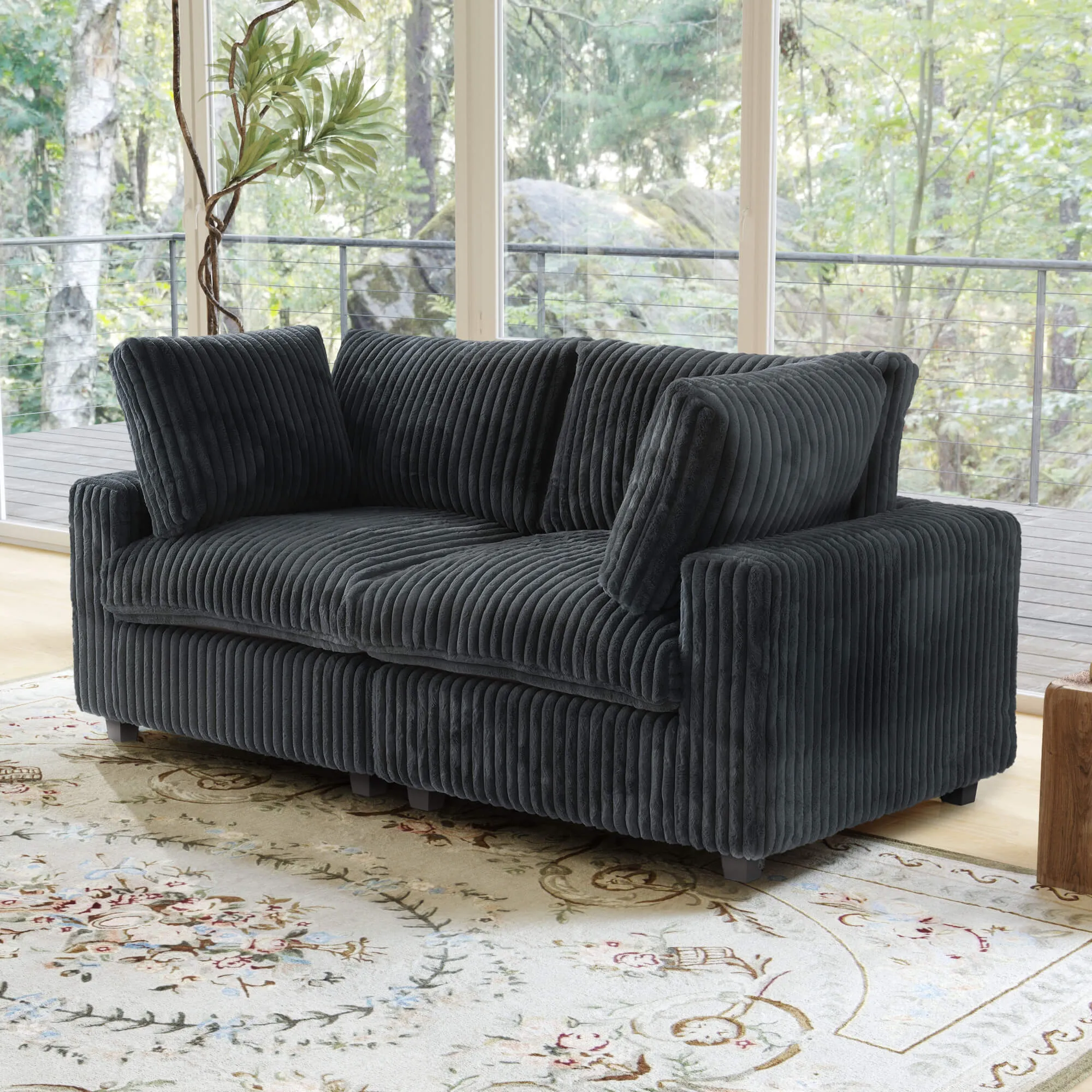 Sky Cloud Pro Sectional Sofa Plush Comfort Plush Fabric Loveseats 2 Seaters Atunus 11