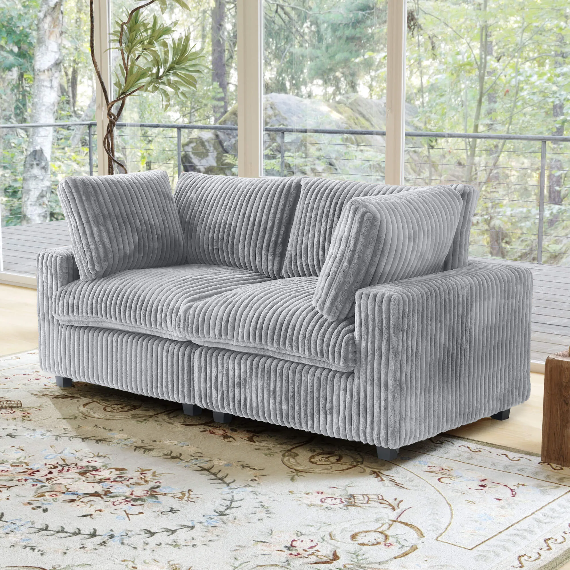 Sky Cloud Pro Sectional Sofa Plush Comfort Plush Fabric Loveseats 2 Seaters Atunus 13
