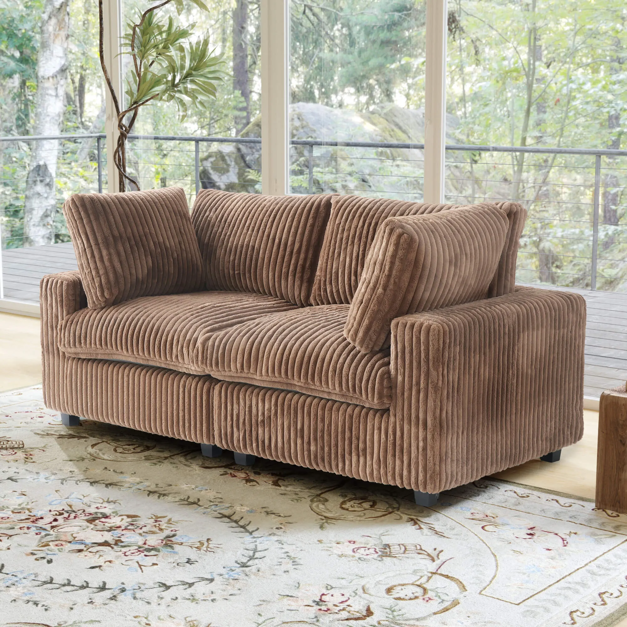 Sky Cloud Pro Sectional Sofa Plush Comfort Plush Fabric Loveseats 2 Seaters Atunus 7