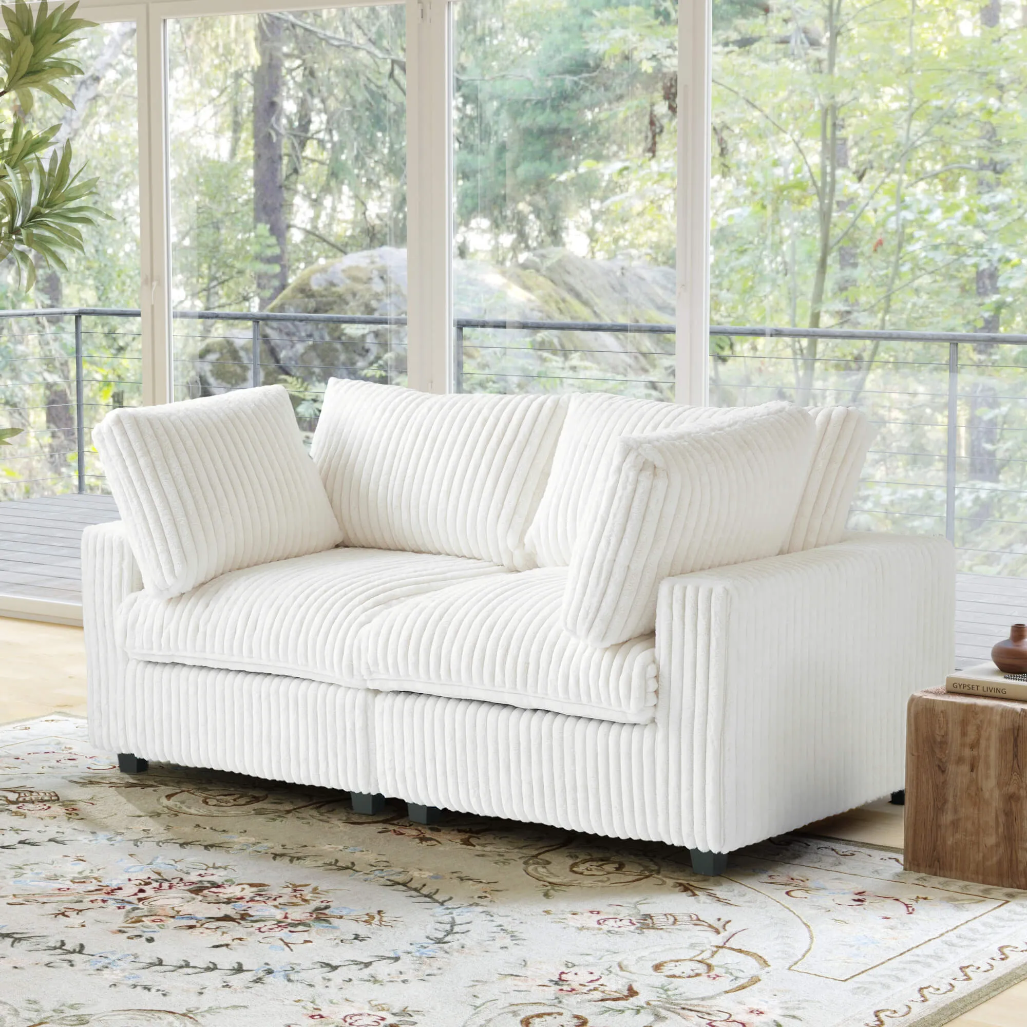 Sky Cloud Pro Sectional Sofa Plush Comfort Plush Fabric Loveseats 2 Seaters Atunus 9
