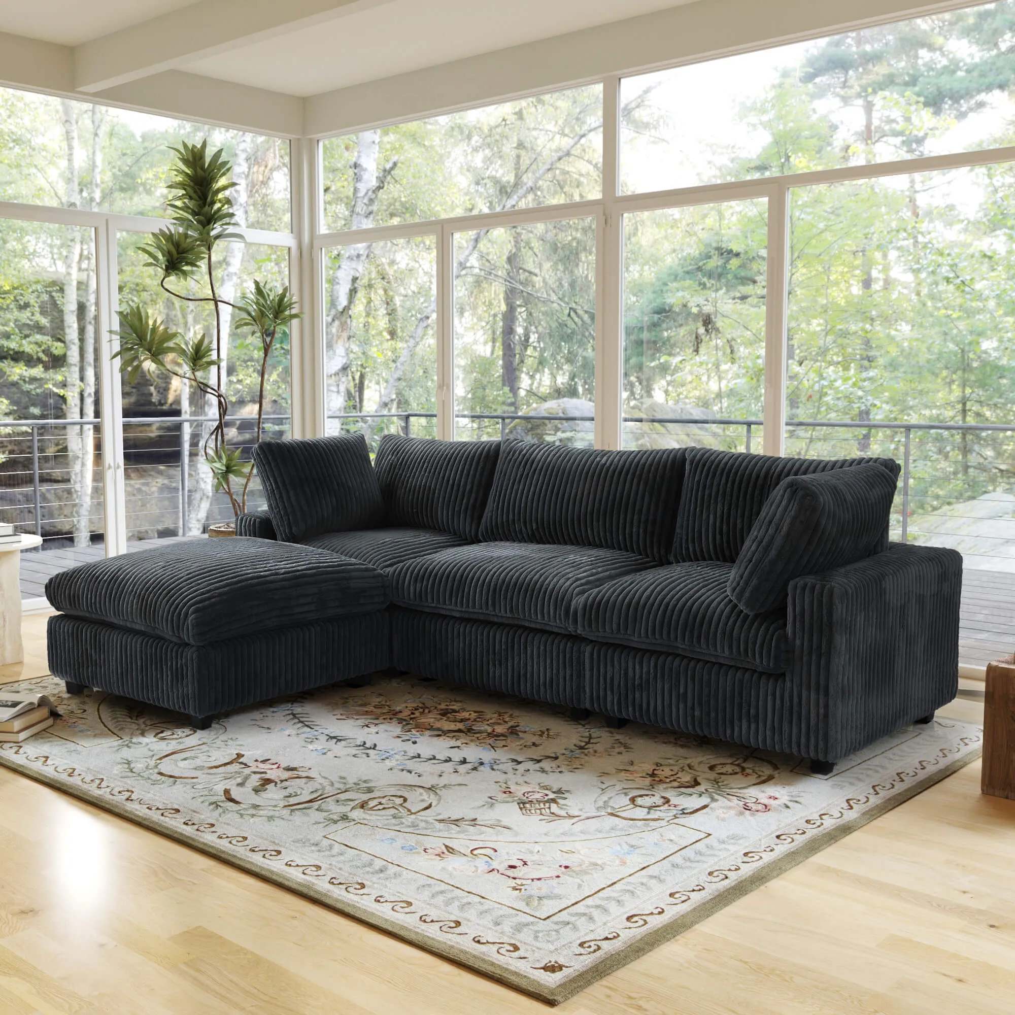 Sky Cloud Pro Sectional Sofa Spacious Plush Fabric L Shaped Sectionals 4 Seaters Atunus 10