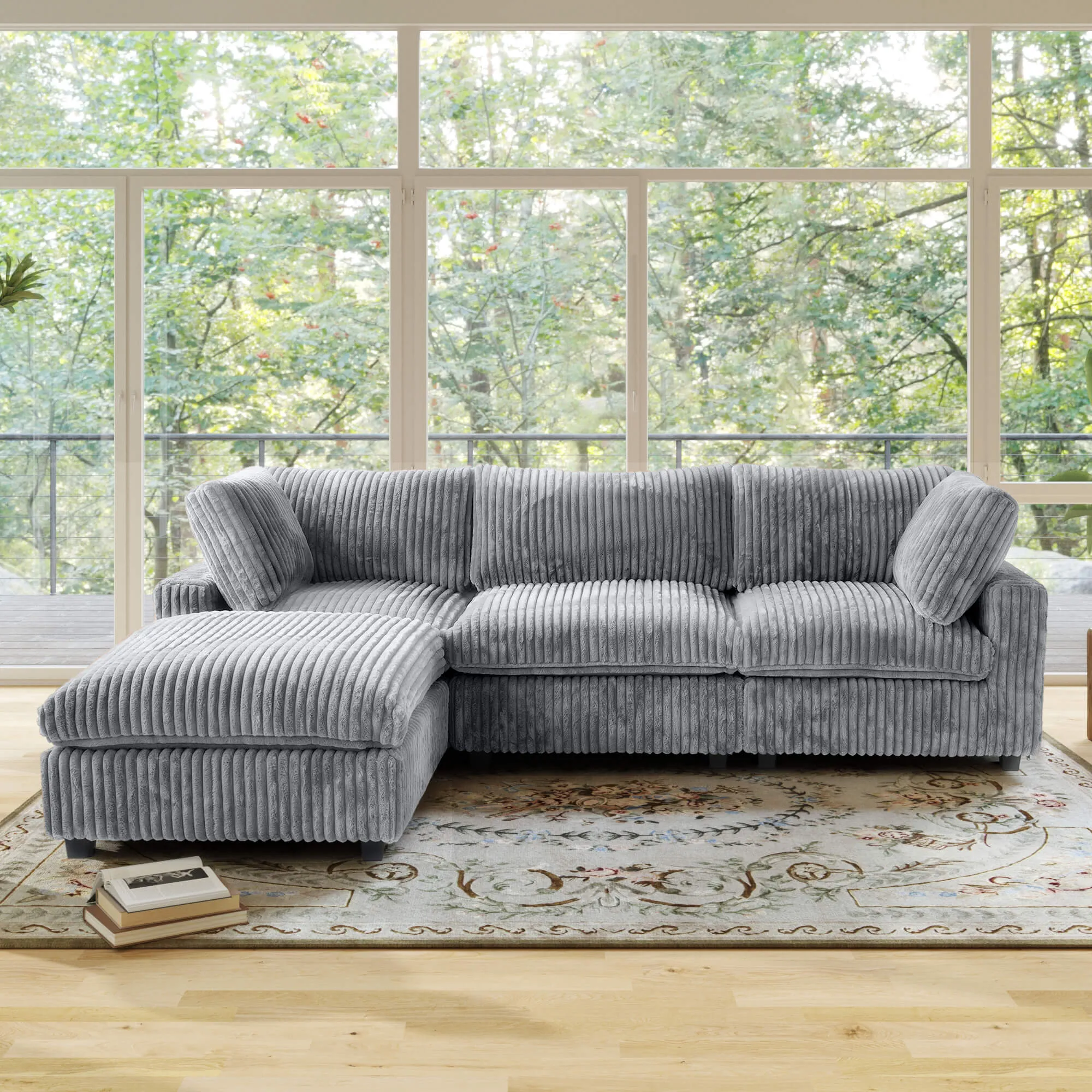 Sky Cloud Pro Sectional Sofa Spacious Plush Fabric L Shaped Sectionals 4 Seaters Atunus 12