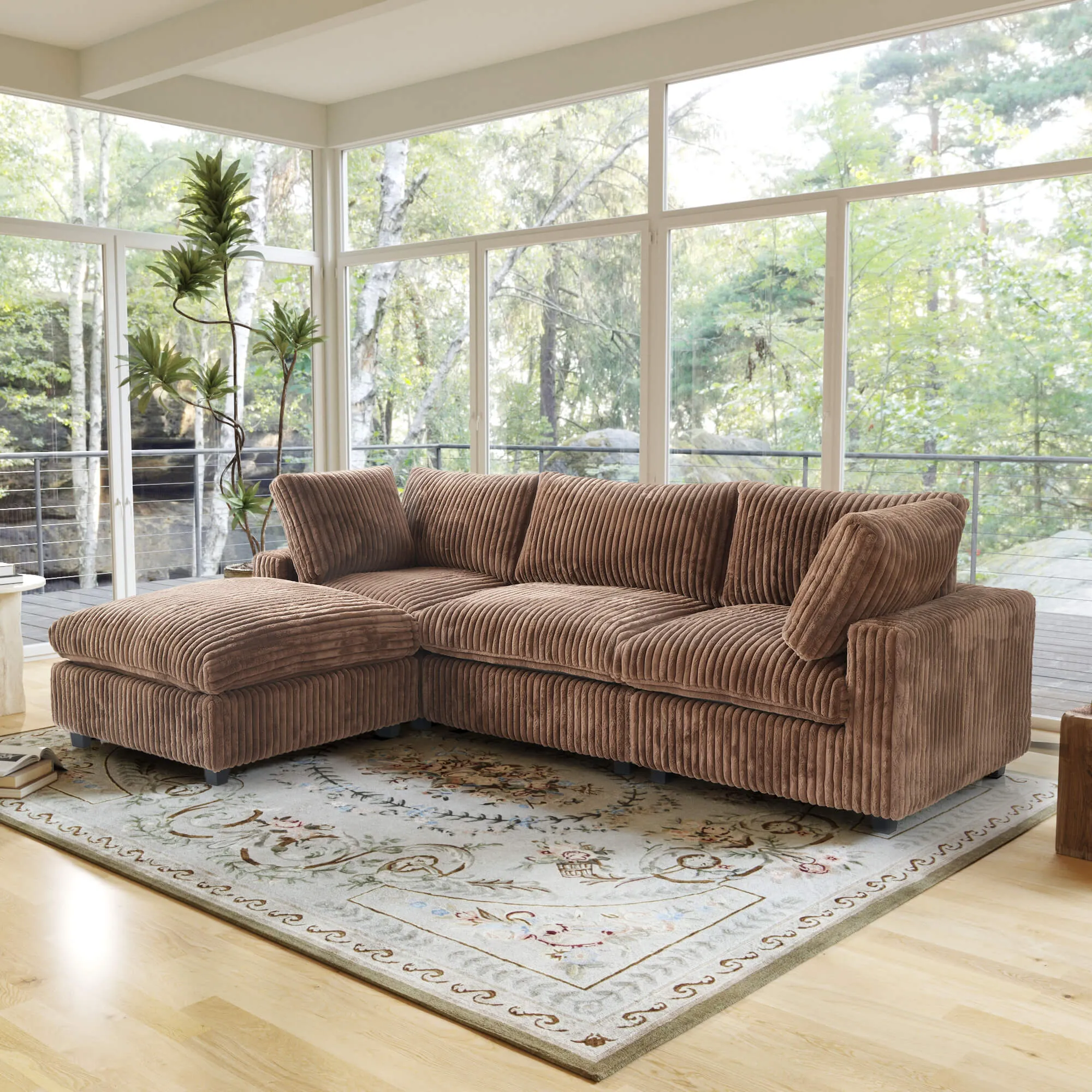 Sky Cloud Pro Sectional Sofa Spacious Plush Fabric L Shaped Sectionals 4 Seaters Atunus 7