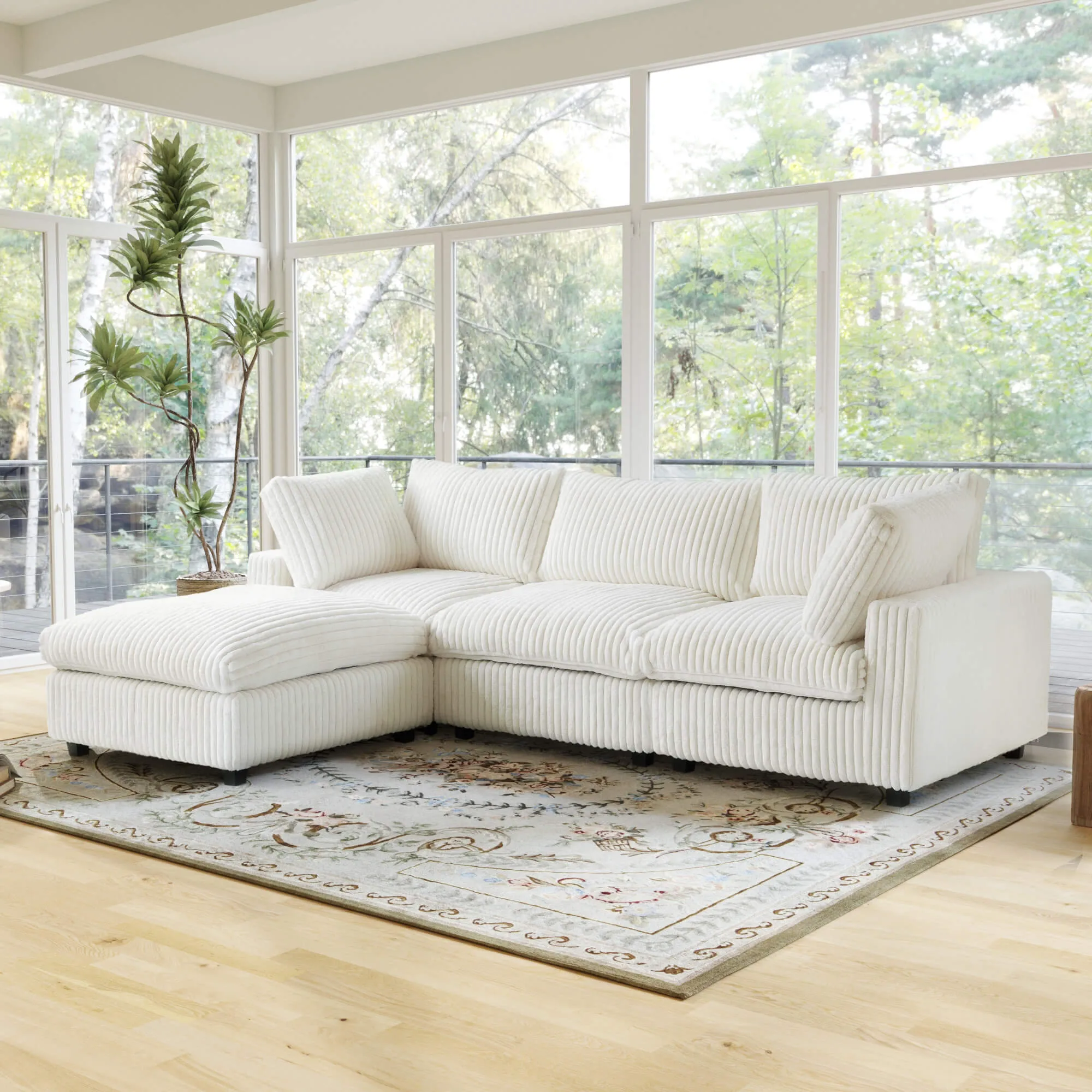 Sky Cloud Pro Sectional Sofa Spacious Plush Fabric L Shaped Sectionals 4 Seaters Atunus 9