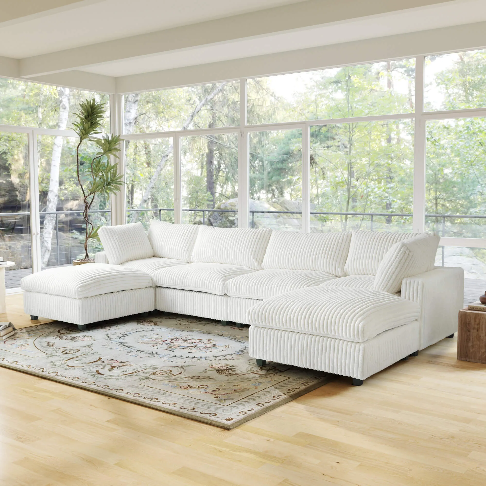 Sky Cloud Pro Sectional Sofa Supportive Comfort Plush Fabric U Shaped Sectionals 6 Seaters Atunus 7