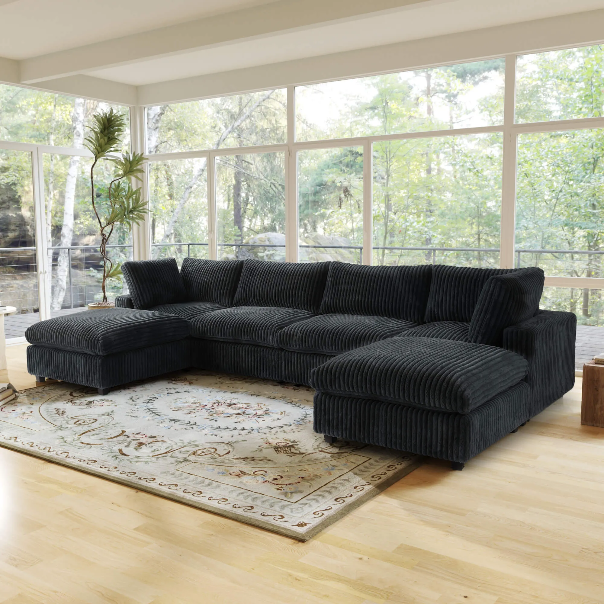 Sky Cloud Pro Sectional Sofa Supportive Comfort Plush Fabric U Shaped Sectionals 6 Seaters Atunus 9