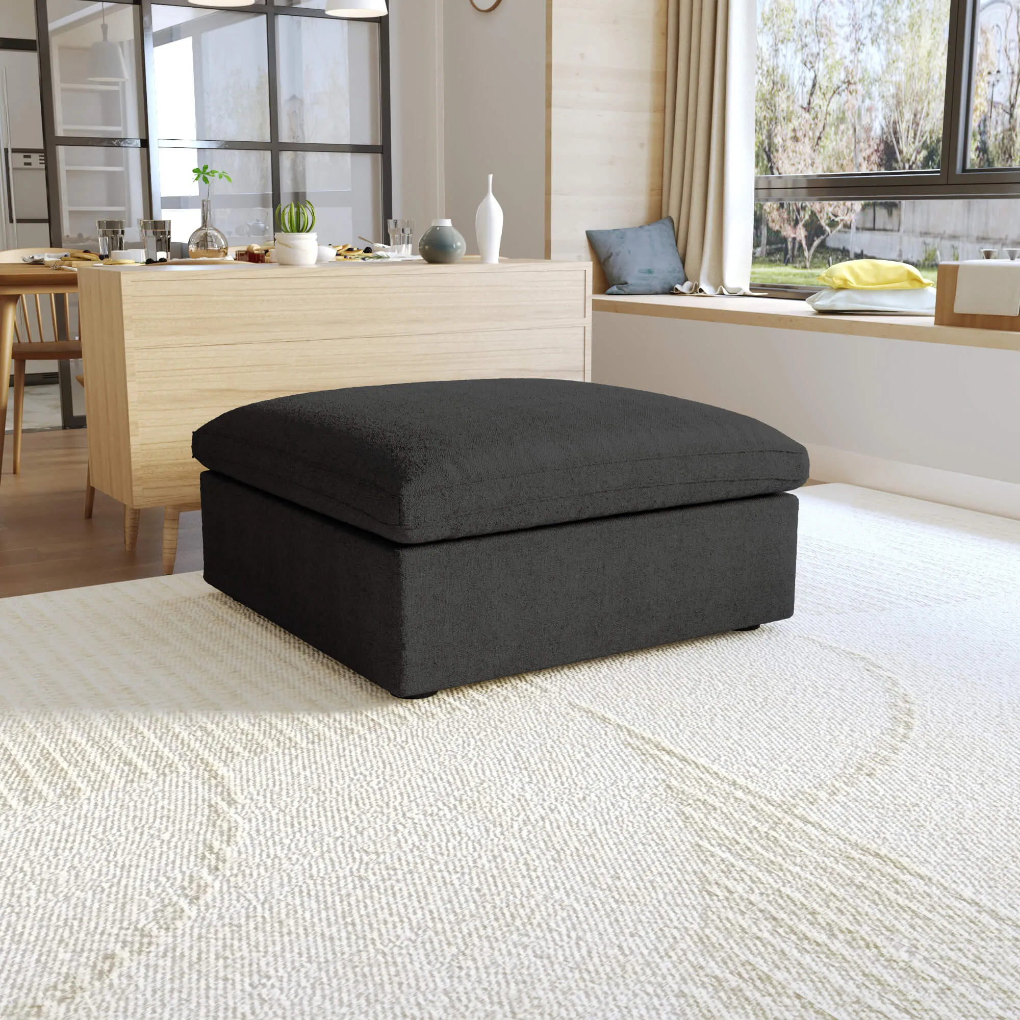 Sky Cloud Sectional Sofa Modular Washable 40 Inch Linen Ottomans 1 Seaters Atunus 2