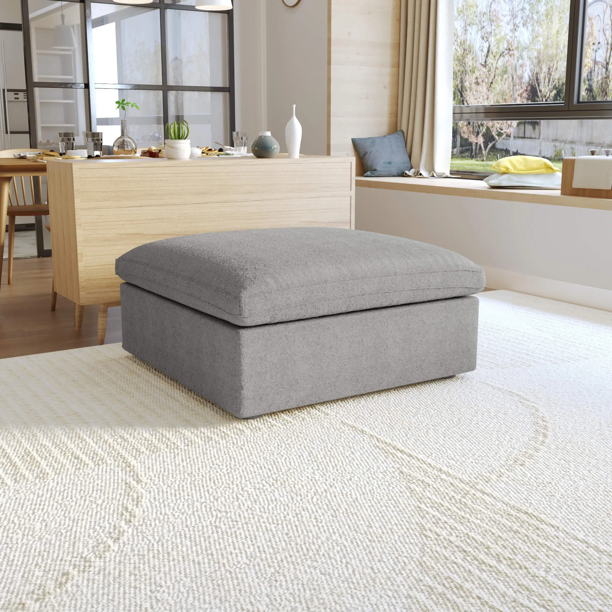 Sky Cloud Sectional Sofa Modular Washable 40 Inch Linen Ottomans 1 Seaters Atunus 3