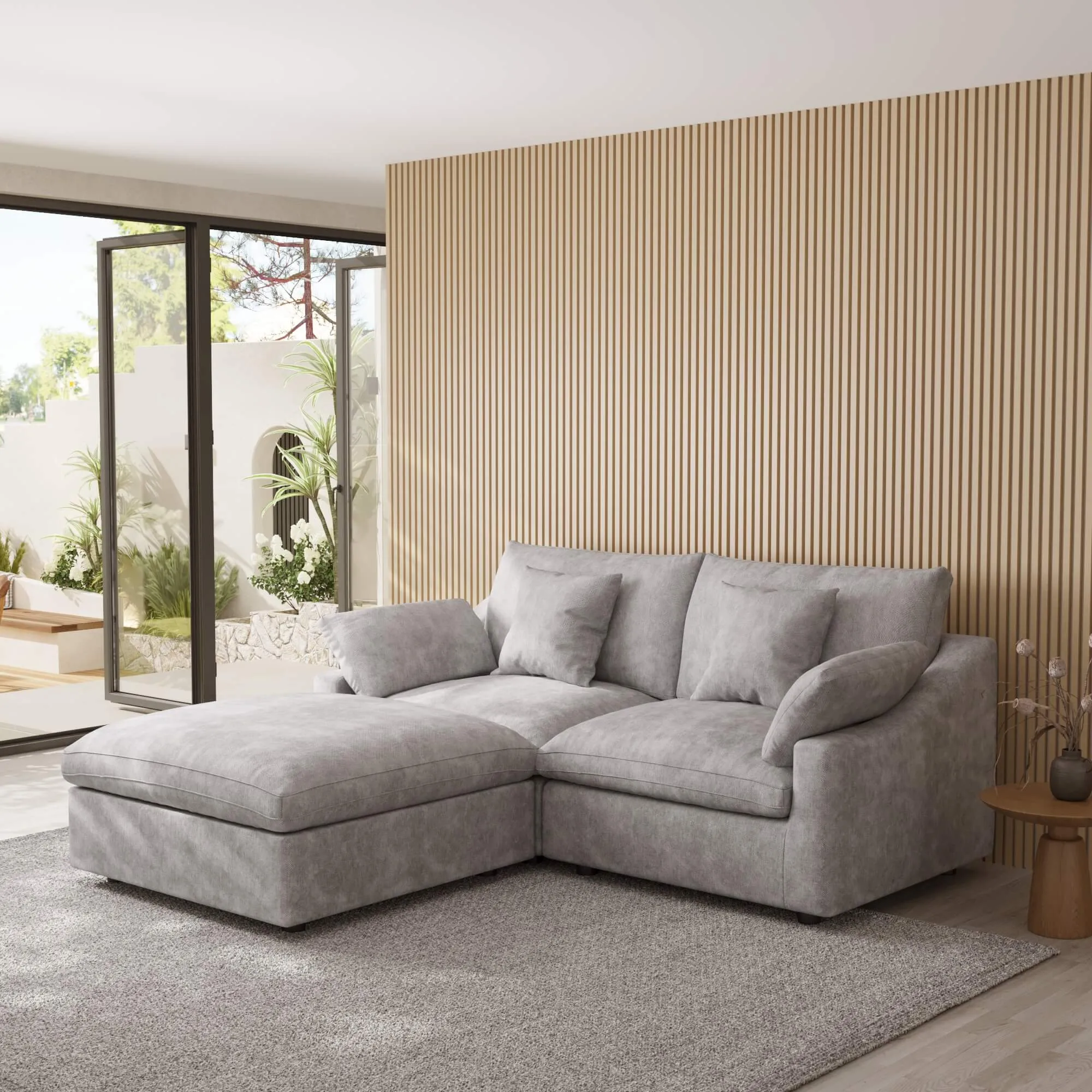 Sky Cloud Slope Sectional Sofa Cozy Comfort 83 Inch Linen L Shaped Sectionals 3 Seaters Atunus 10