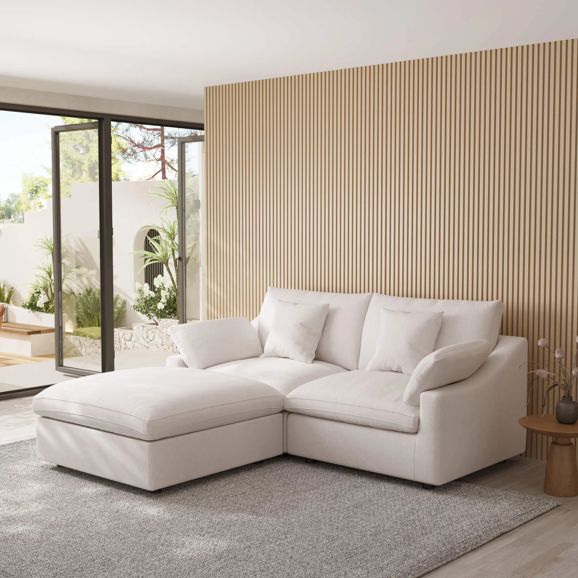 Sky Cloud Slope Sectional Sofa Cozy Comfort 83 Inch Linen L Shaped Sectionals 3 Seaters Atunus 6