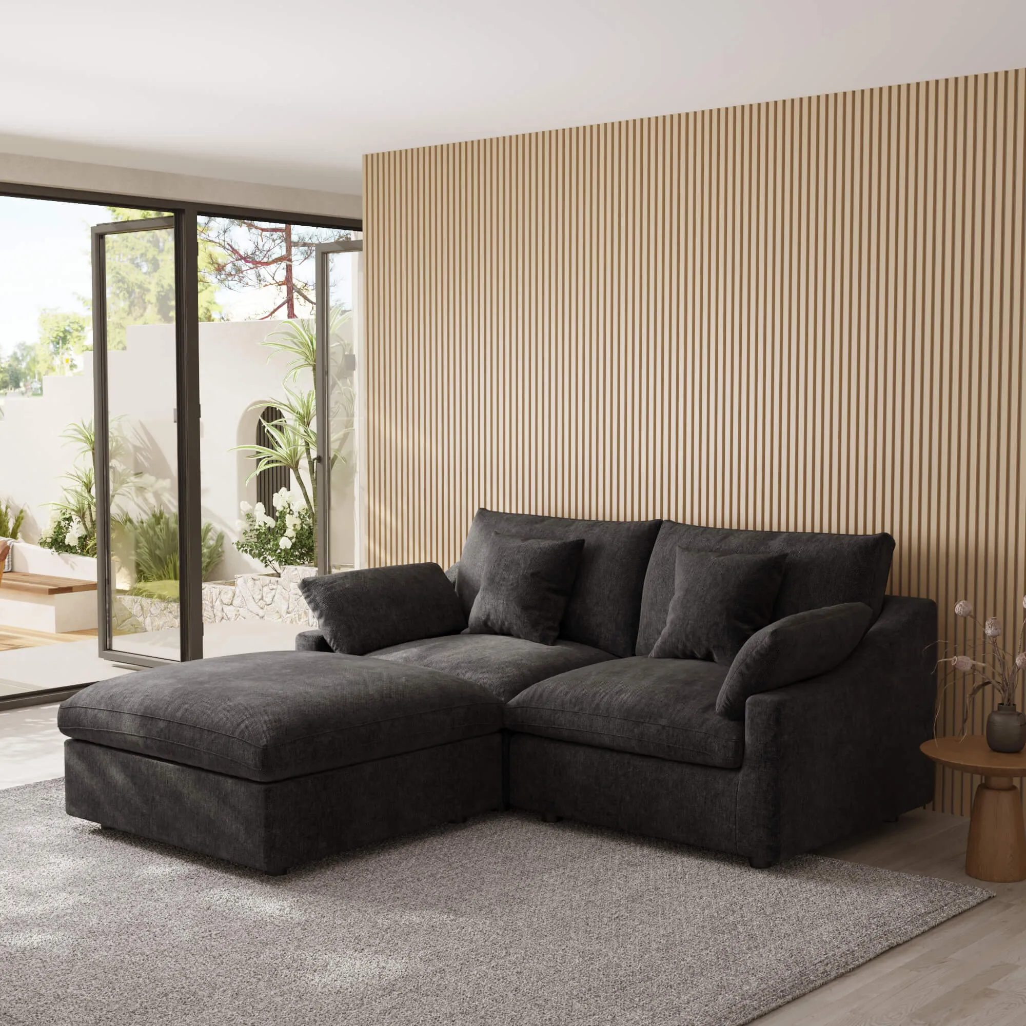 Sky Cloud Slope Sectional Sofa Cozy Comfort 83 Inch Linen L Shaped Sectionals 3 Seaters Atunus 8