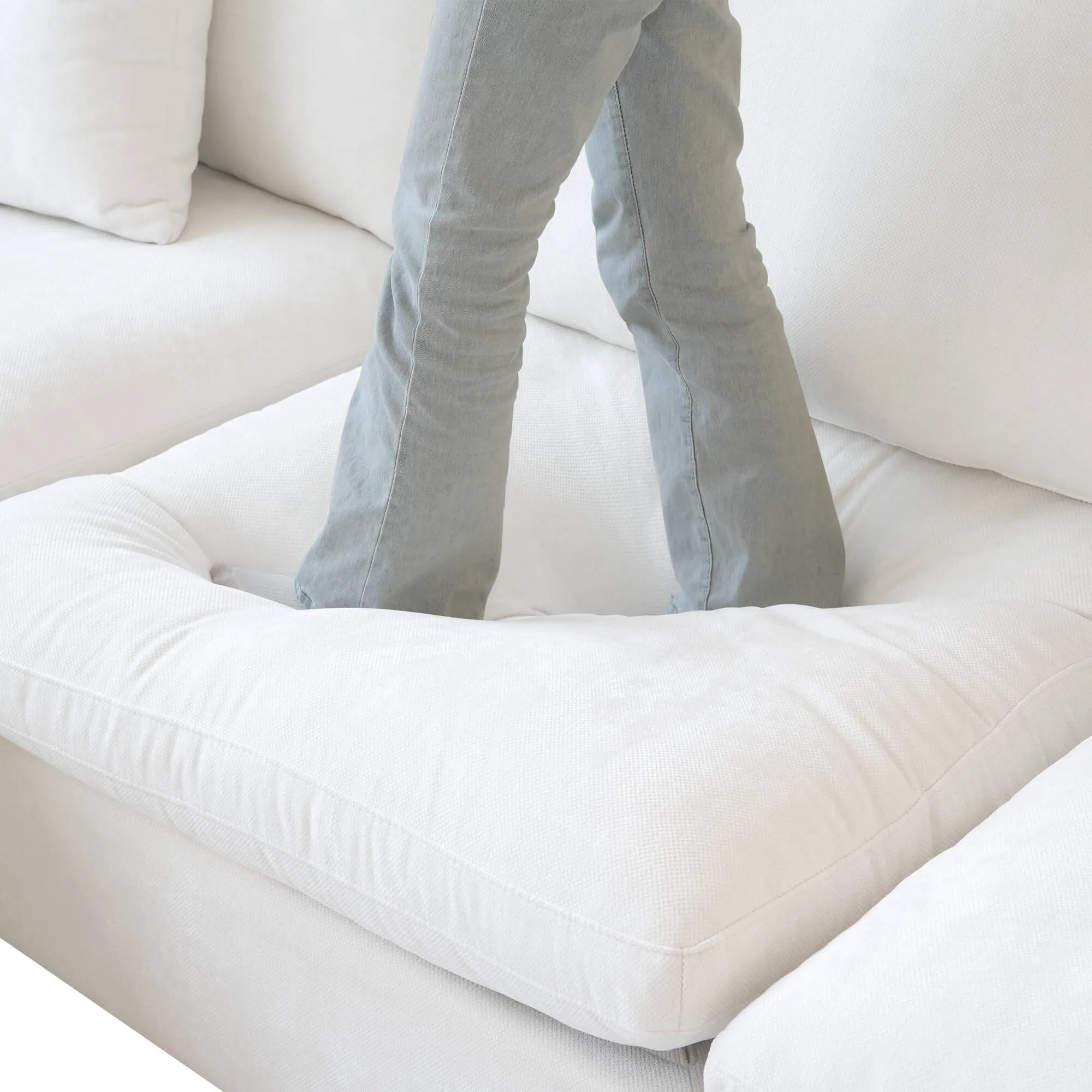 Sky Cloud Slope Sectional Sofa Removable Linen Sleepers 3 Seaters Atunus 25