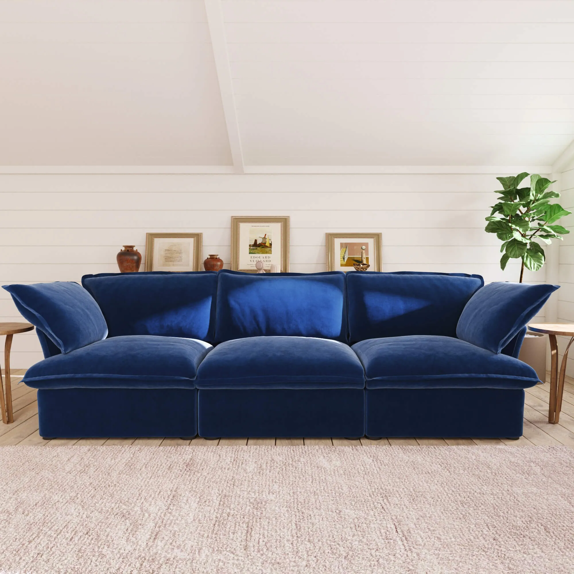 Sky Plus Velvet Cloud Sofa Modular Washable 123 Inch Velvet Sleepers 3 Seaters Atunus 4