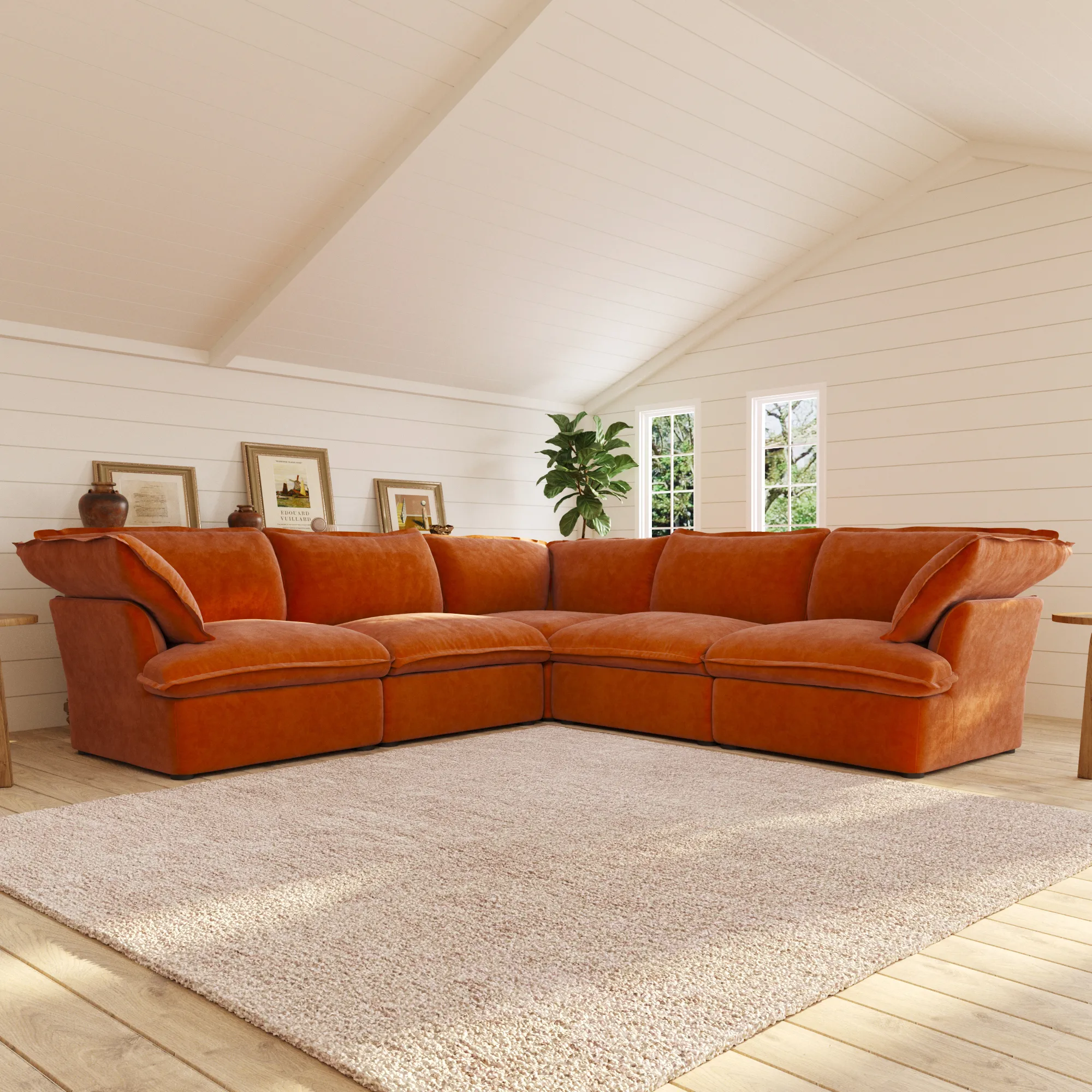 Sky Plus Velvet Cloud Sofa Modular Washable 43 Inch Velvet Single Sofa 1 Seaters Atunus 10