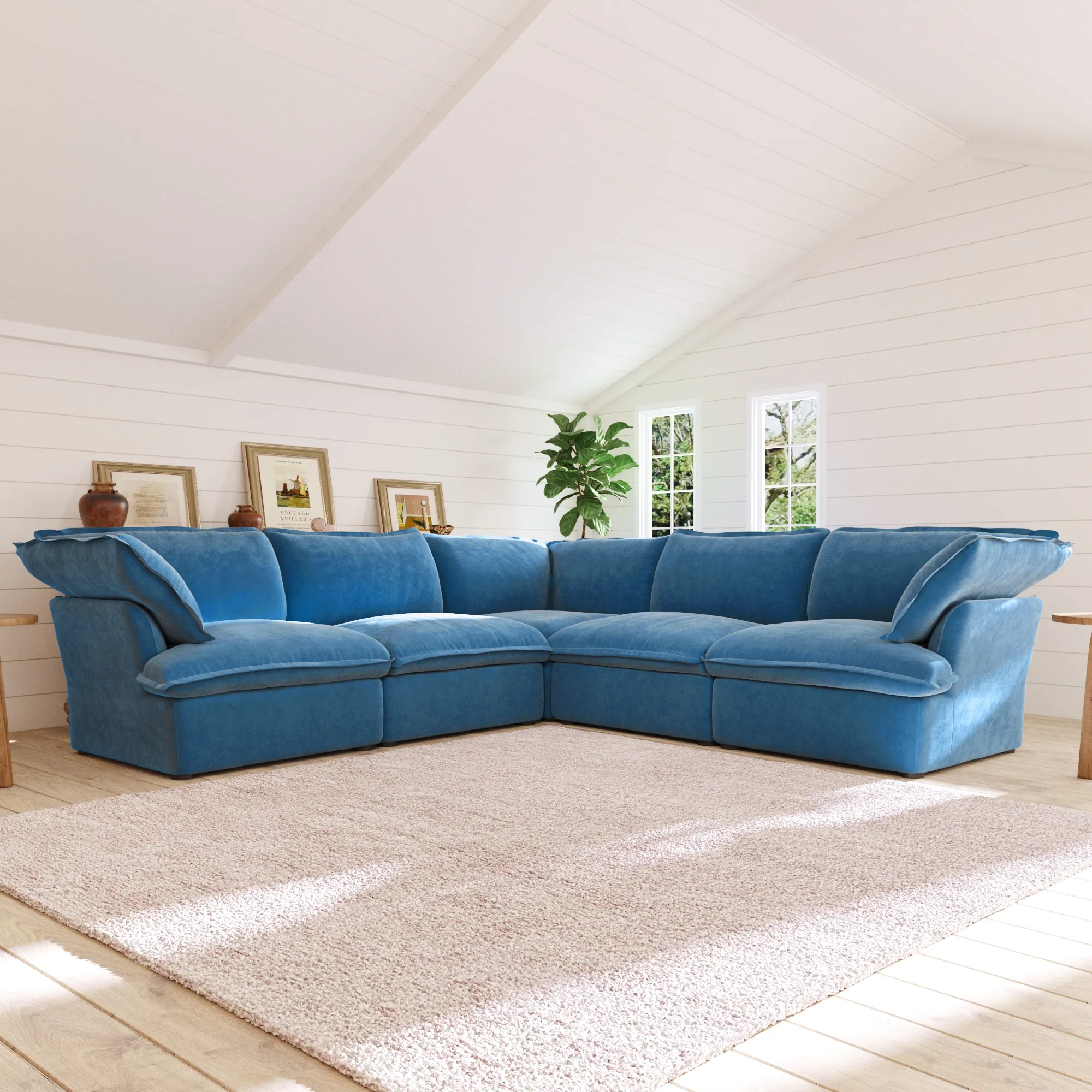 Sky Plus Velvet Cloud Sofa Modular Washable 43 Inch Velvet Single Sofa 1 Seaters Atunus 11