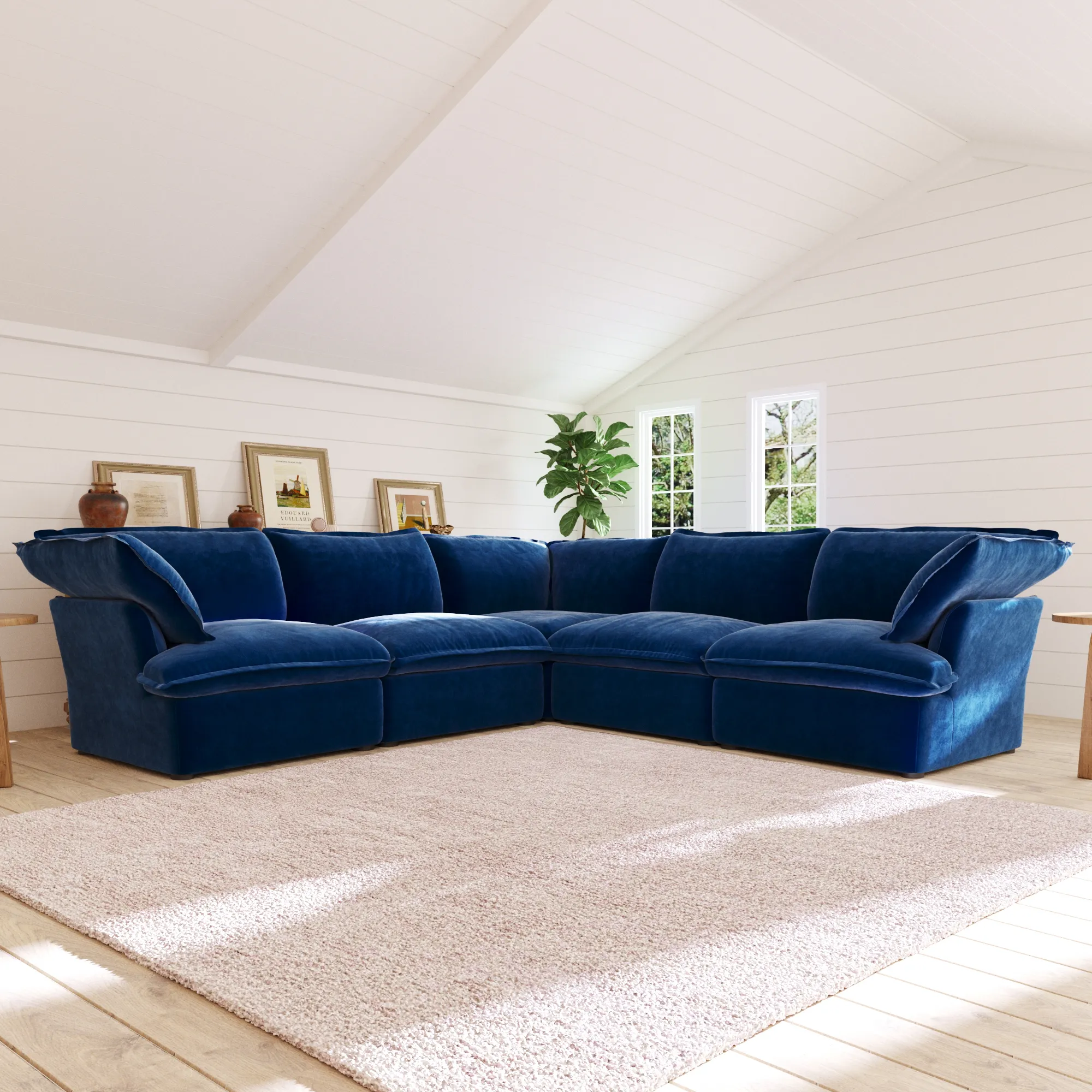 Sky Plus Velvet Cloud Sofa Modular Washable 43 Inch Velvet Single Sofa 1 Seaters Atunus 12