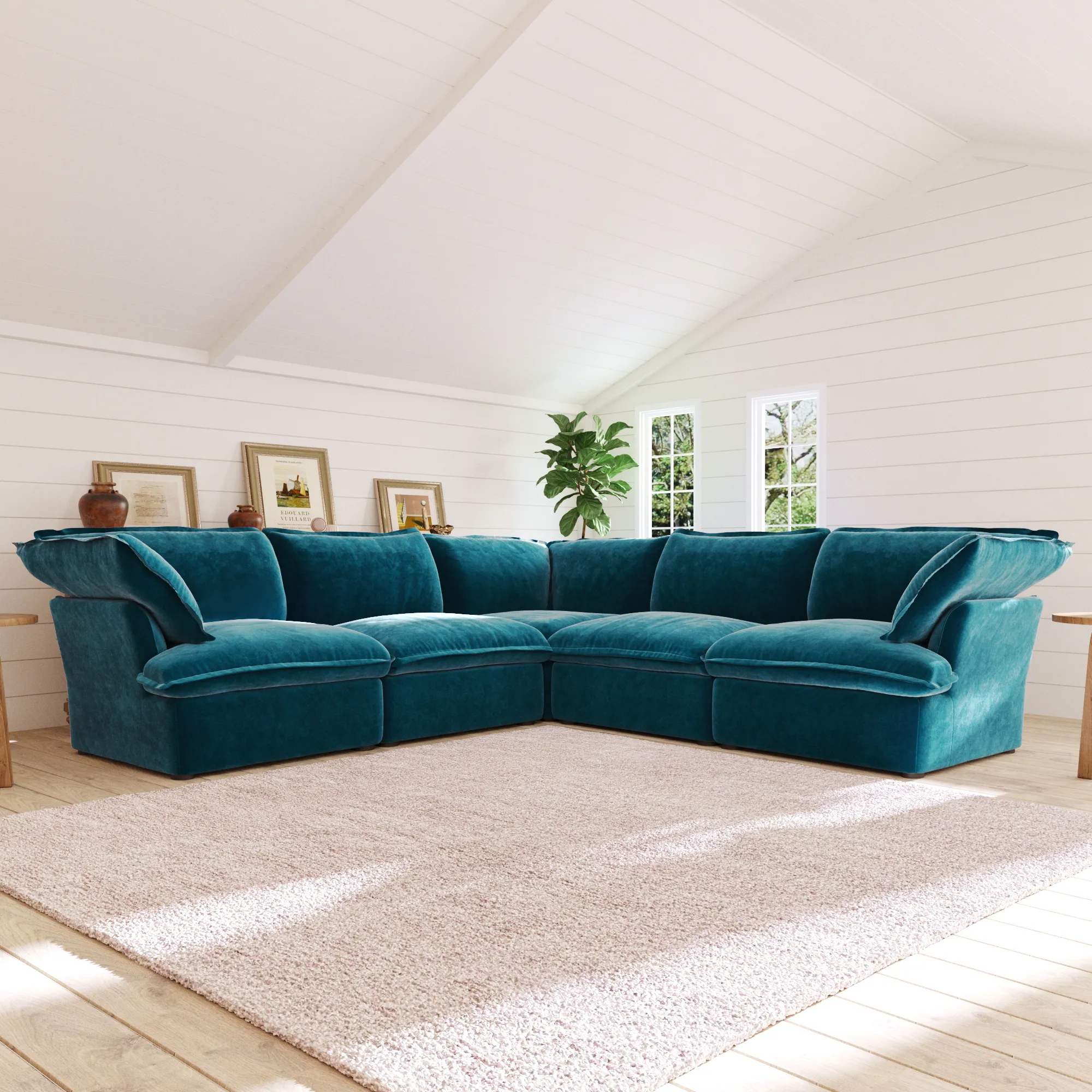 Sky Plus Velvet Cloud Sofa Modular Washable 43 Inch Velvet Single Sofa 1 Seaters Atunus 13