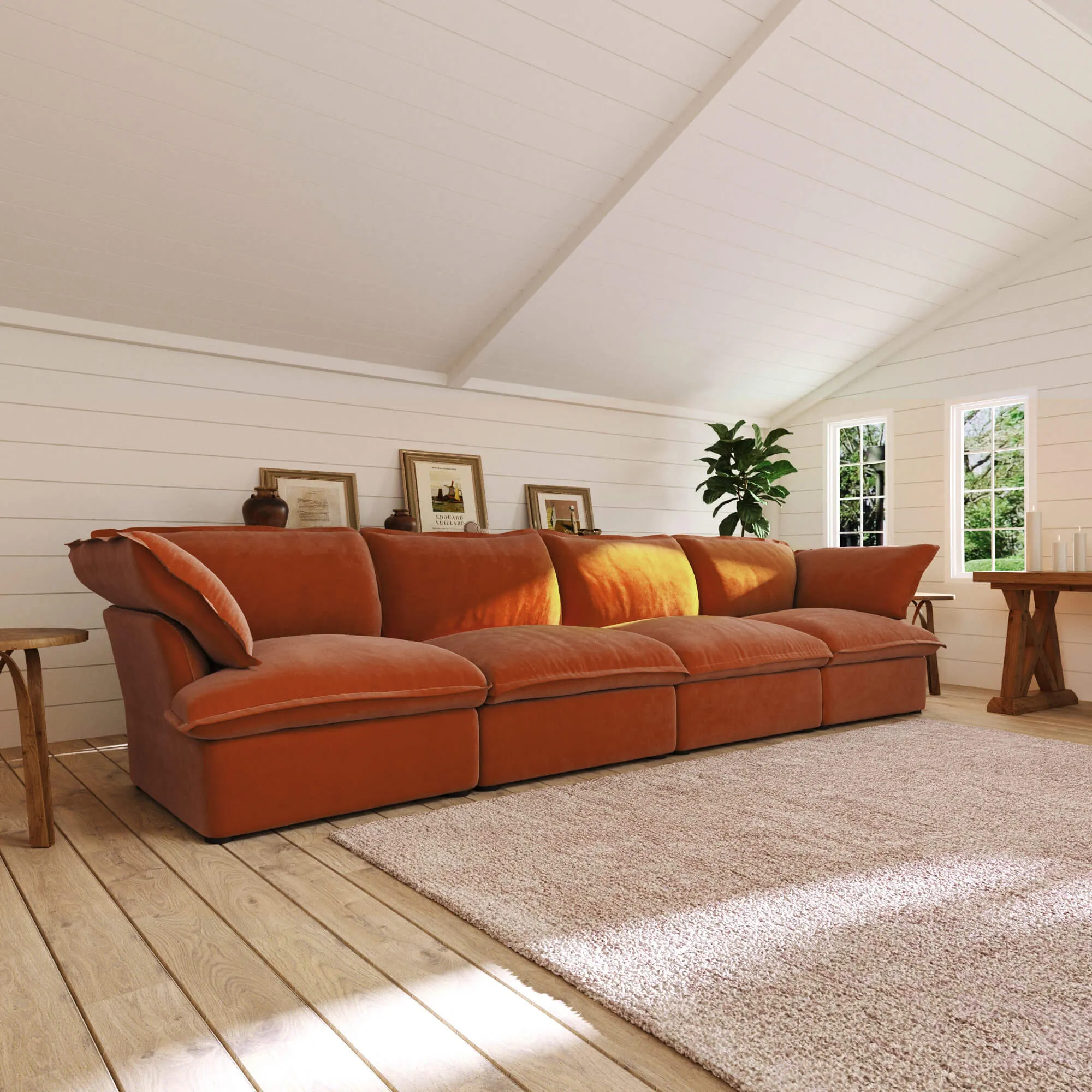 Sky Plus Velvet Cloud Sofa Pet Friendly Cover 162 Inch Velvet Sleepers 4 Seaters Atunus 10