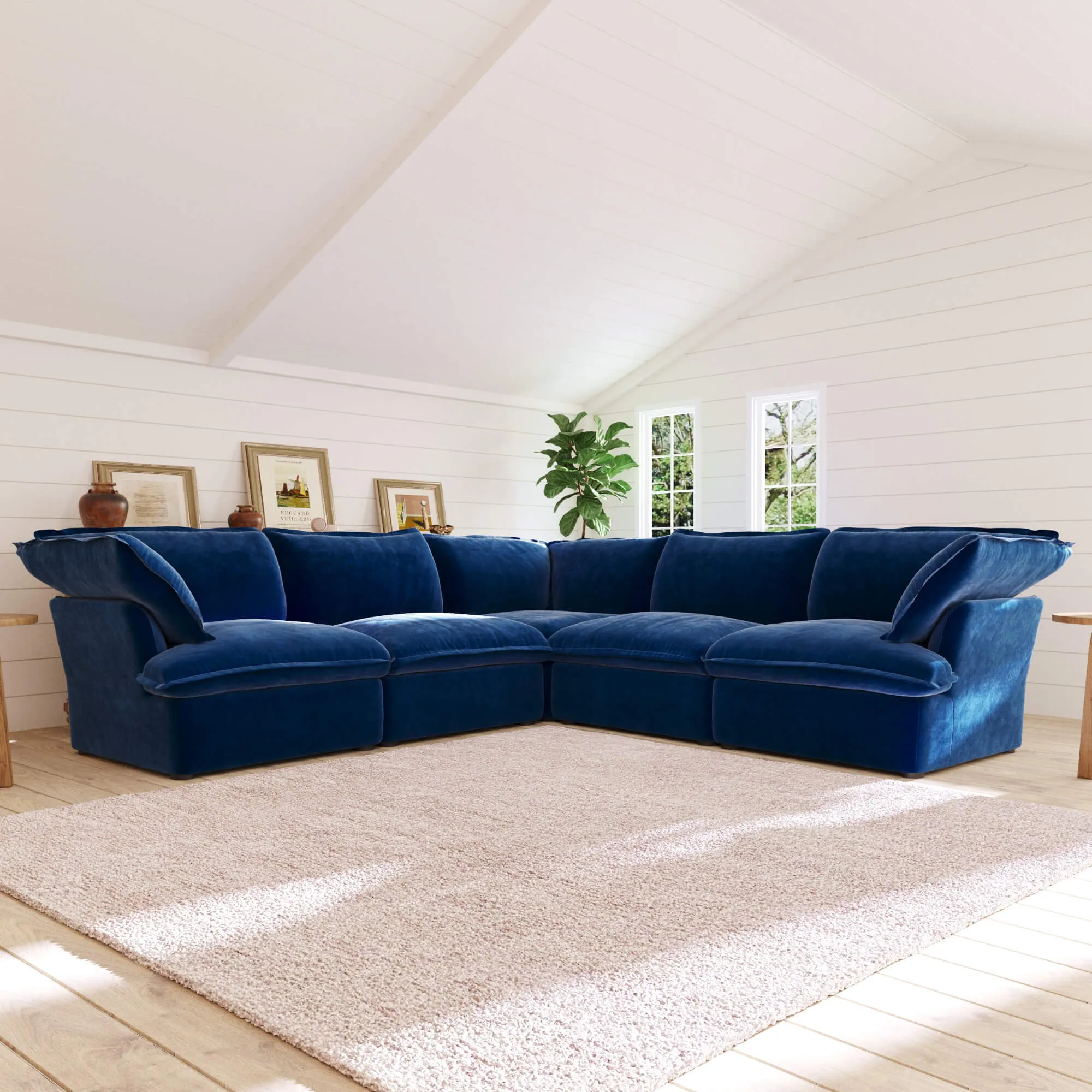 Sky Plus Velvet Cloud Sofa Washable Cover 122 Inch Velvet Corner Sectionals 5 Seaters Atunus 14