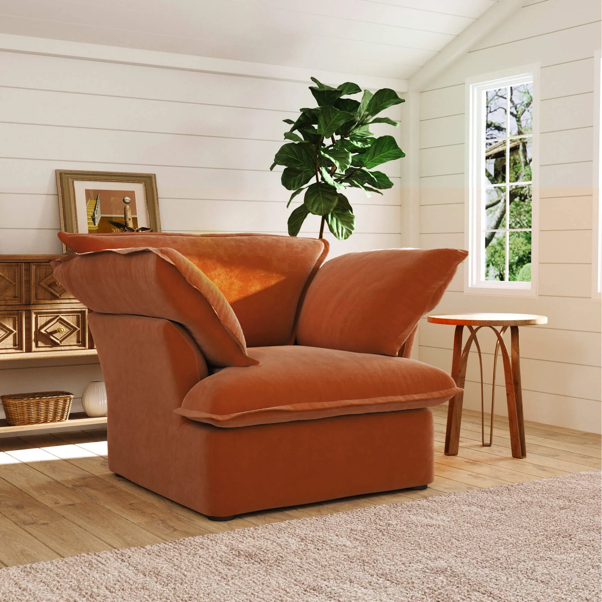 Sky Plus Velvet Cloud Sofa Washable Cover 43 Inch Velvet Single Sofa 1 Seaters Atunus 11