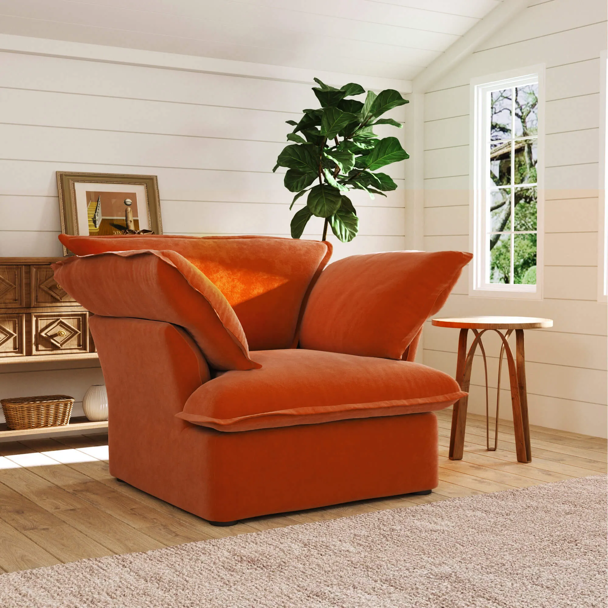 Sky Plus Velvet Cloud Sofa Washable Cover 43 Inch Velvet Single Sofa 1 Seaters Atunus 13