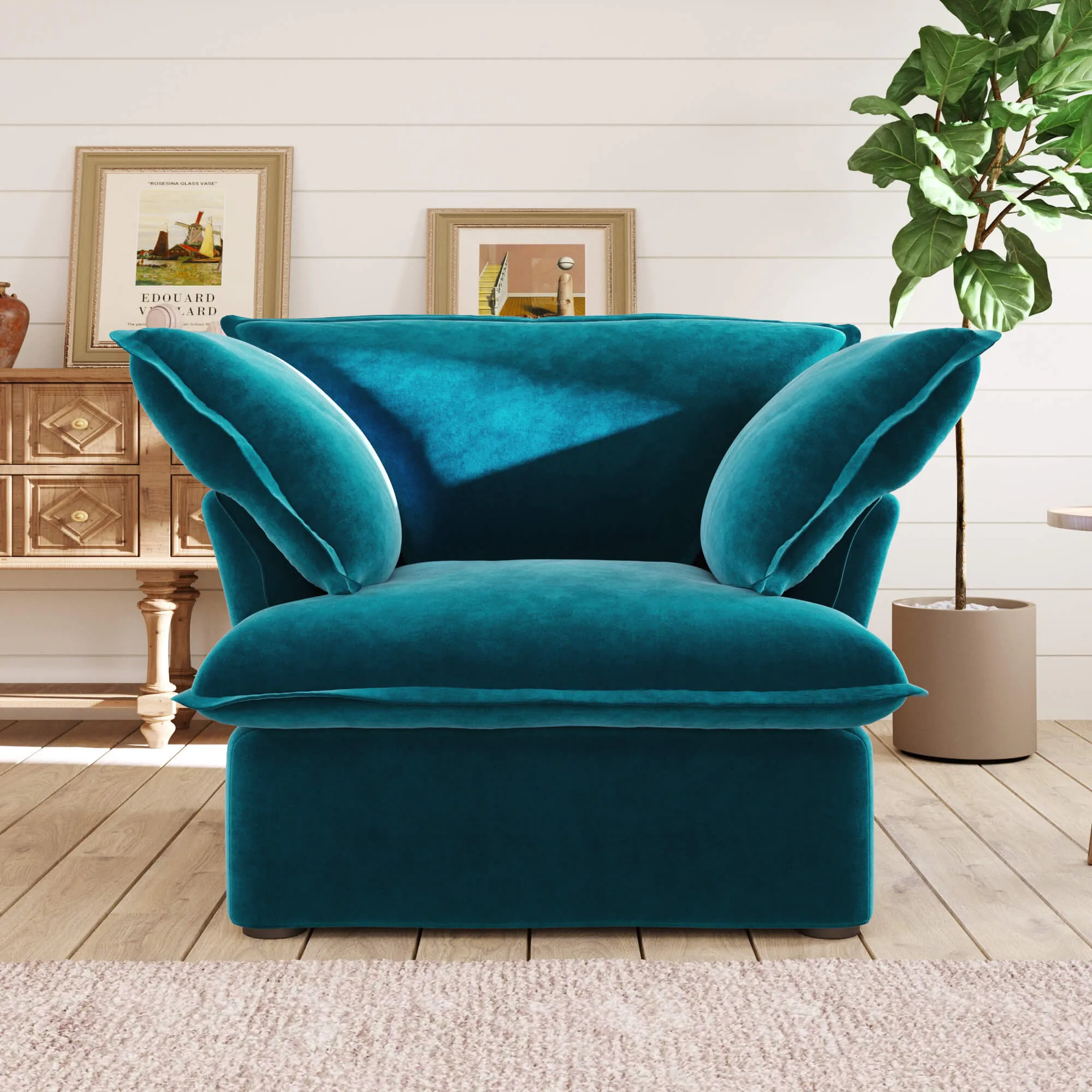 Sky Plus Velvet Cloud Sofa Washable Cover 43 Inch Velvet Single Sofa 1 Seaters Atunus 5